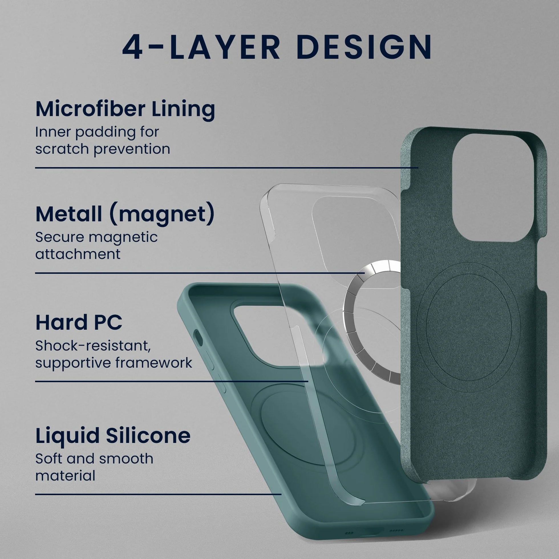 kwmobile Carcasa Compatible con Apple iPhone 12 Mini Funda magnética Compatible con MagSafe de TPU y Silicona - Noche ártica