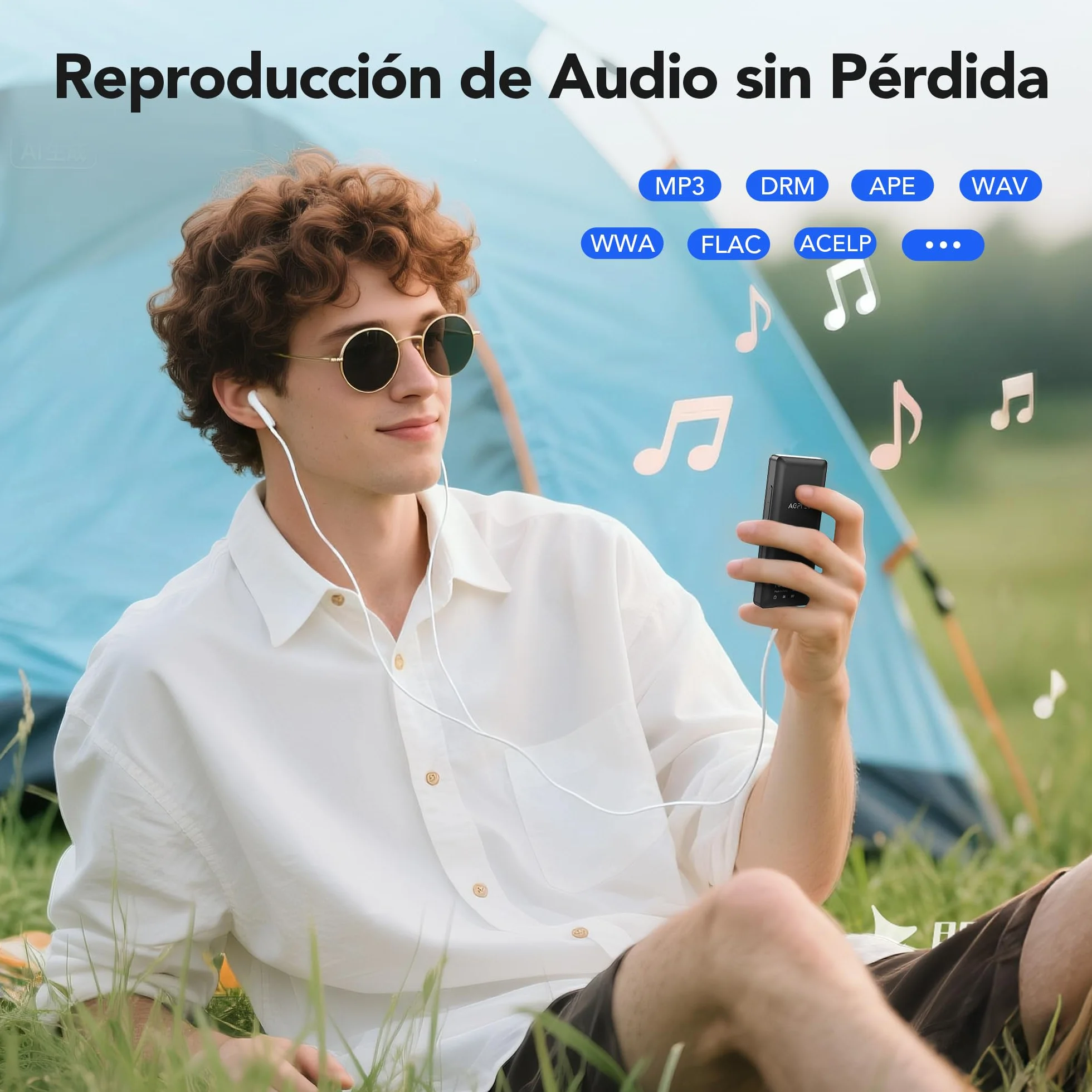 AGPTEK Reproductor MP3 32GB 1.8" Pantalla HiFi Portátil sin Pérdida con Radio FM y Grabación