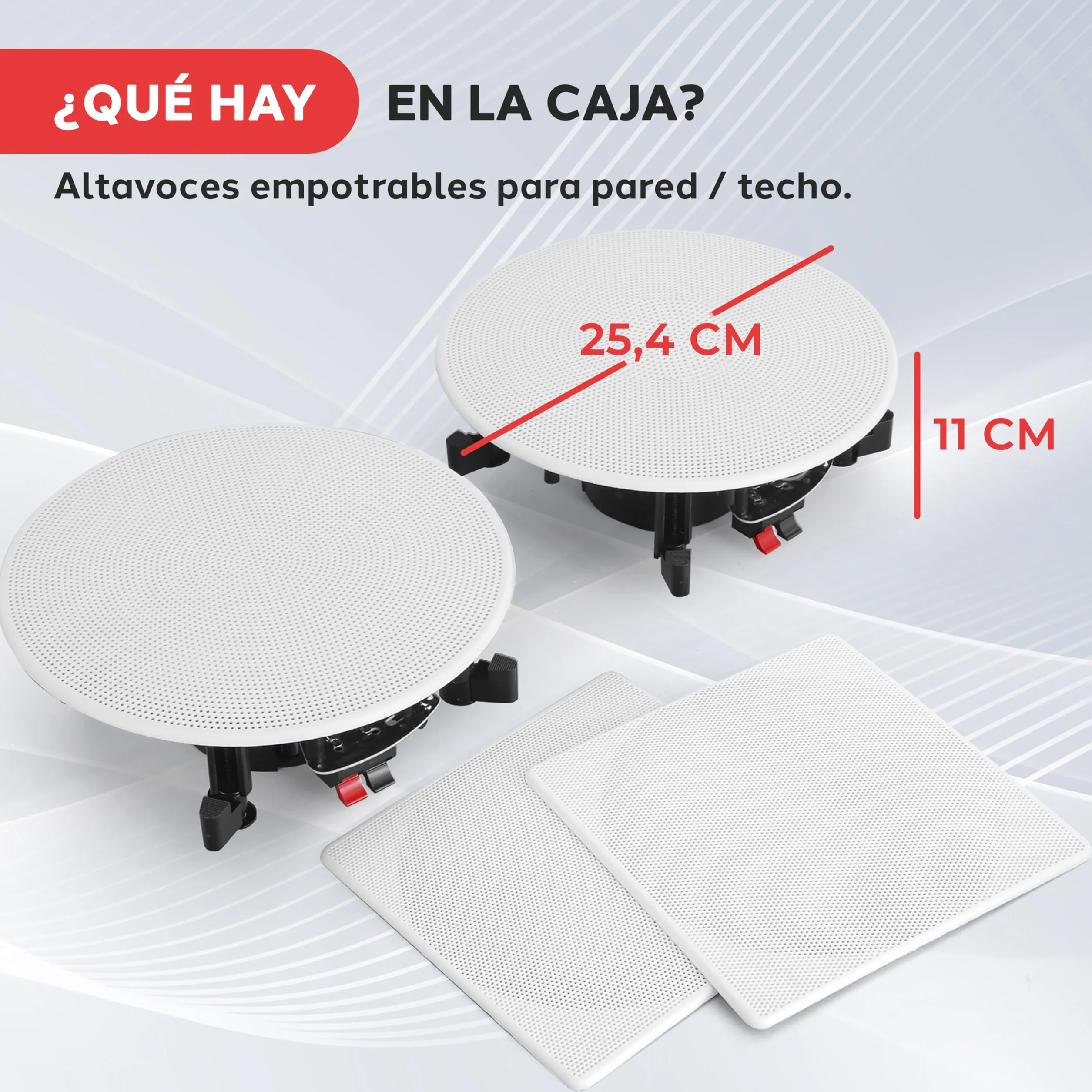 Pyle Altavoces Estéreo 10" 300W 2 Vías Empotrables Techo Pared 35Hz-20kHz