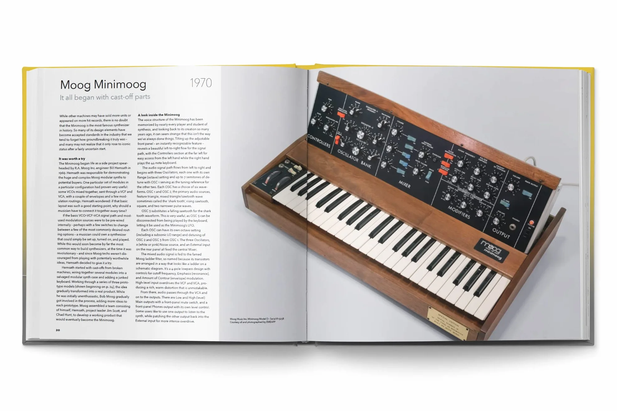 Bjooks Synth Gems 1 Libro con artículos de fondo y una historia cronológica de los instrumentos electrónicos desde 1970 hasta 2000