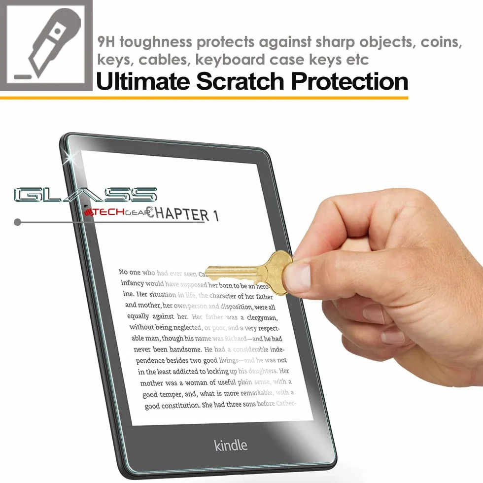 TECHGEAR 2 Piezas Protector Pantalla Vidrio Templado para Amazon Kindle Paperwhite 5 / Signature / Kids 6.8" 2021