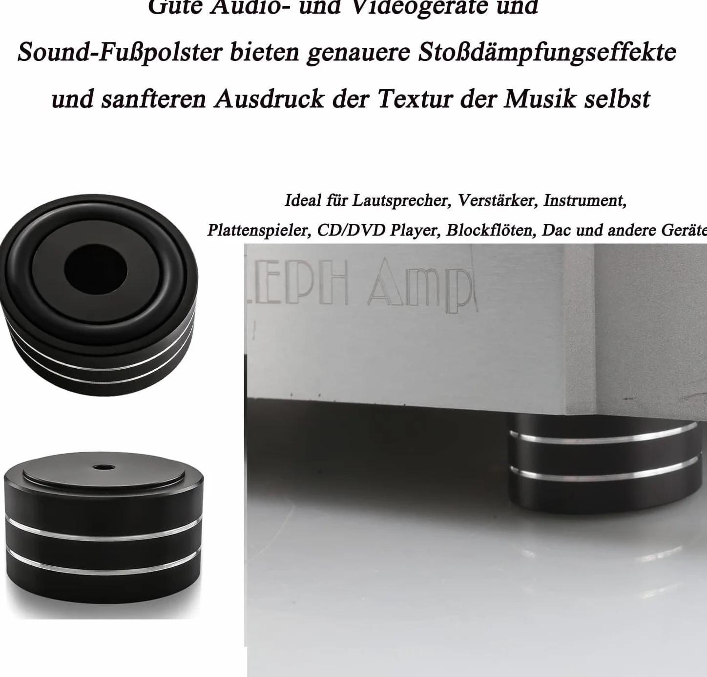 Pies para altavoces 40×20 mm amortiguadores de audio aislantes para subwoofer tocadiscos amplificadores HiFi (4 unidades)