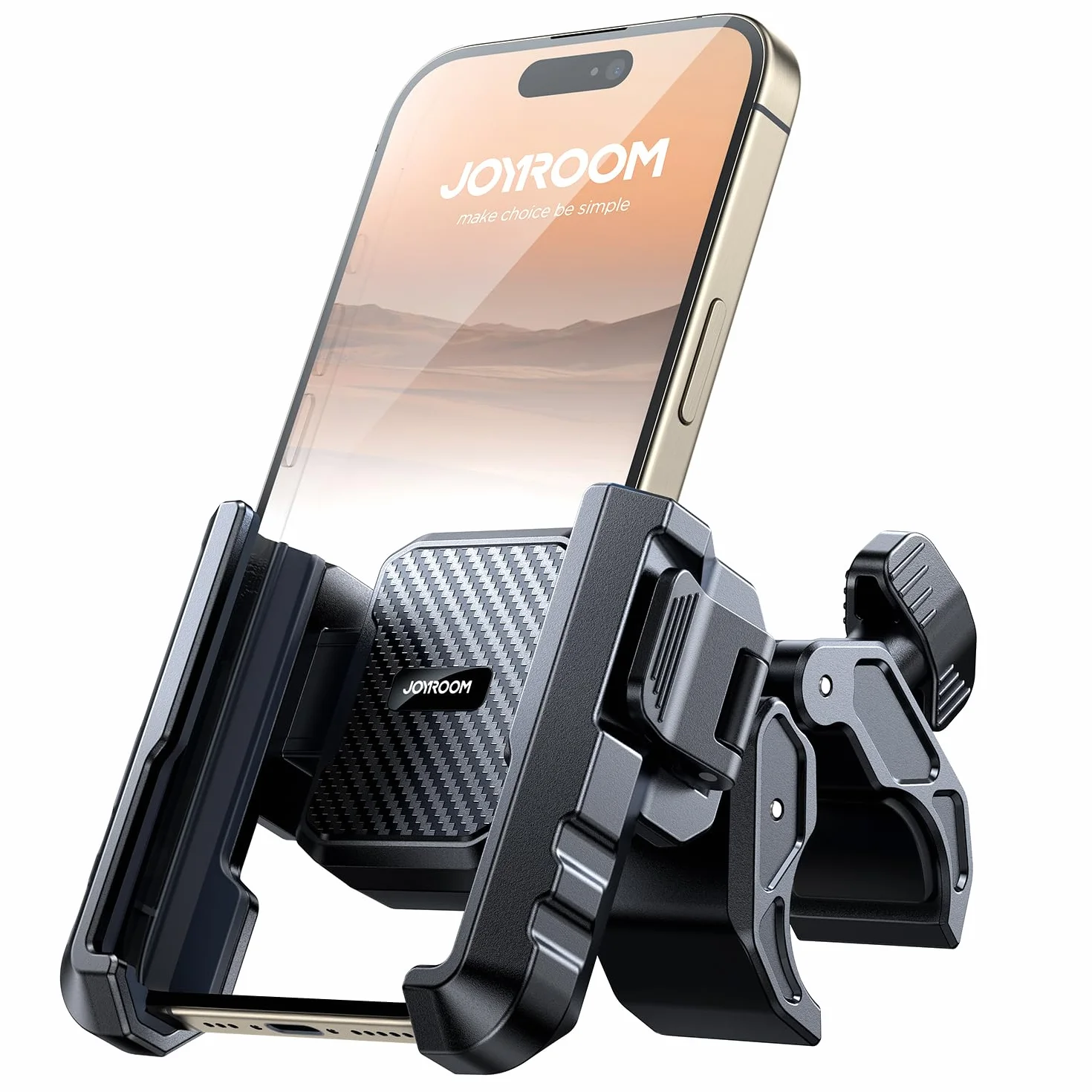 JOYROOM Soporte Movil Moto Antivibración, Agarra Bien Soporte Móvil Bicicleta, 1S Liberación Porta Movil Moto para iPhone 17 16 15 14 Pro Max Samsung Galaxy S25 S24 S23 Ultra 4.7-7 Pulgadas Smartphones