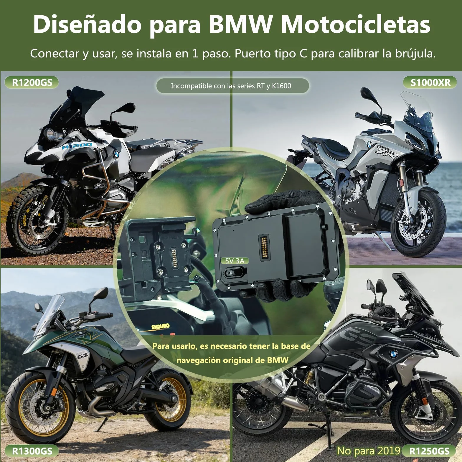 Carpuride W602BS Pro Carplay Pantalla BMW Motocicletas Inalámbrico 6.25" Impermeable Táctil Android Auto