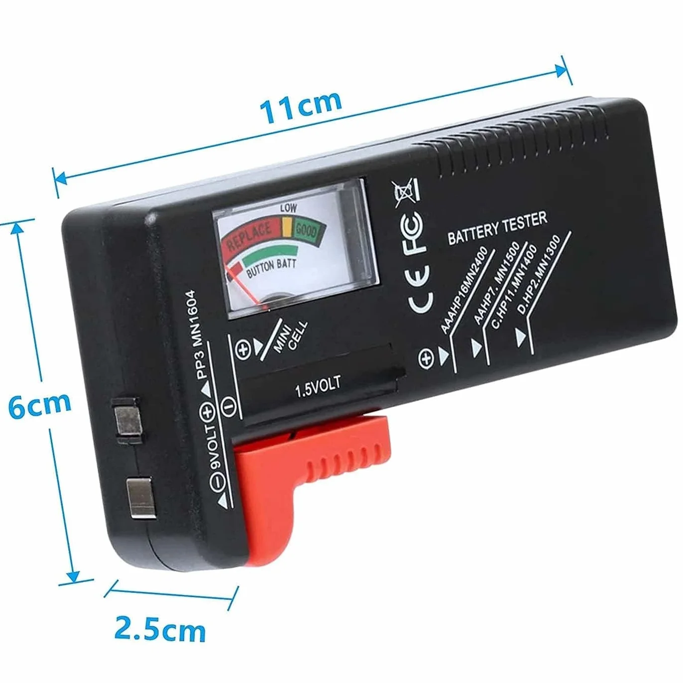 Comprobador de Pilas,Comprobador de batería doméstica,probador de batería universal,para las baterías de la célula del botón de AA AA C D 9V 1.5V
