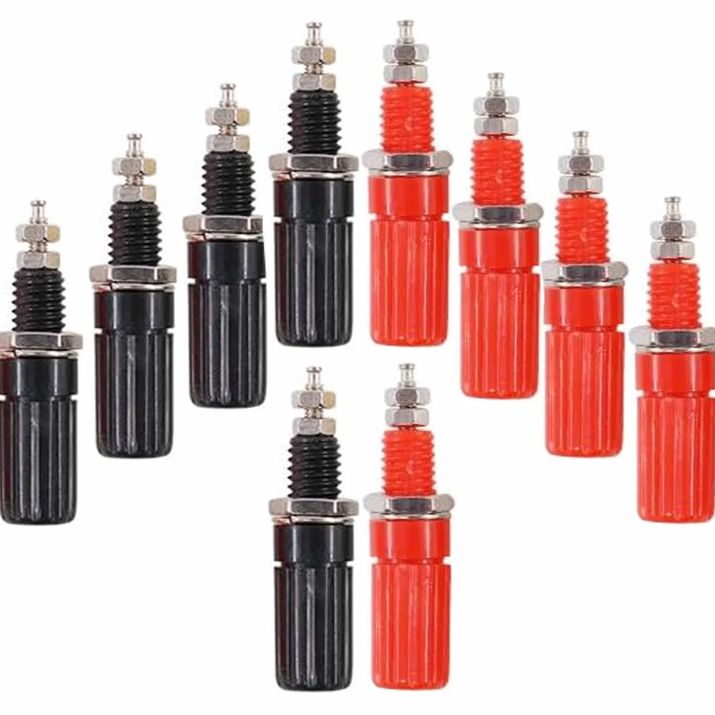 RUNCCI-YUN Conector de Terminal del Altavoz, Conector tipo banana Poste de enlace, Conectores Hembra (negro rojo)