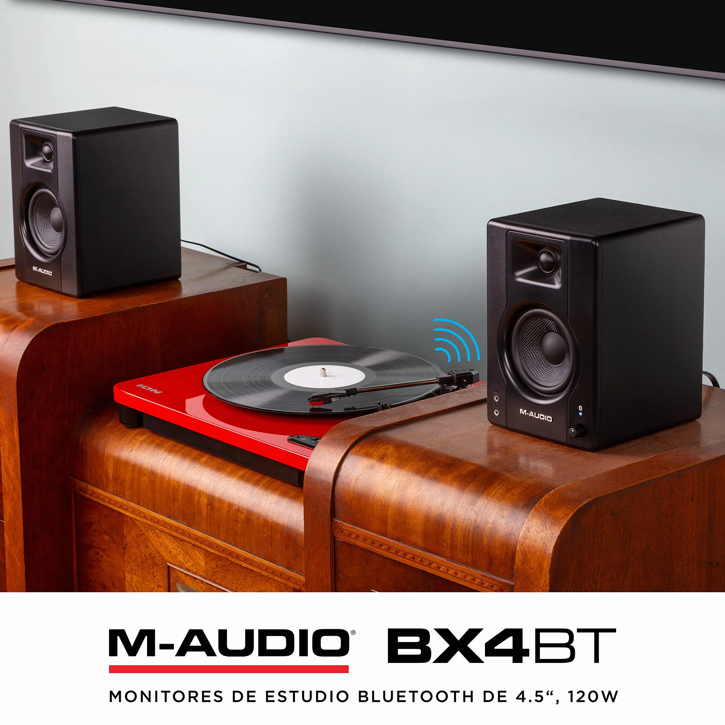 M-AUDIO BX4 BT 4.5 Pulgadas Monitores de Estudio, Altavoces Autoamplificados Bluetooth para PC para producción Musical, Juegos, Streaming, Podcast, DJ
