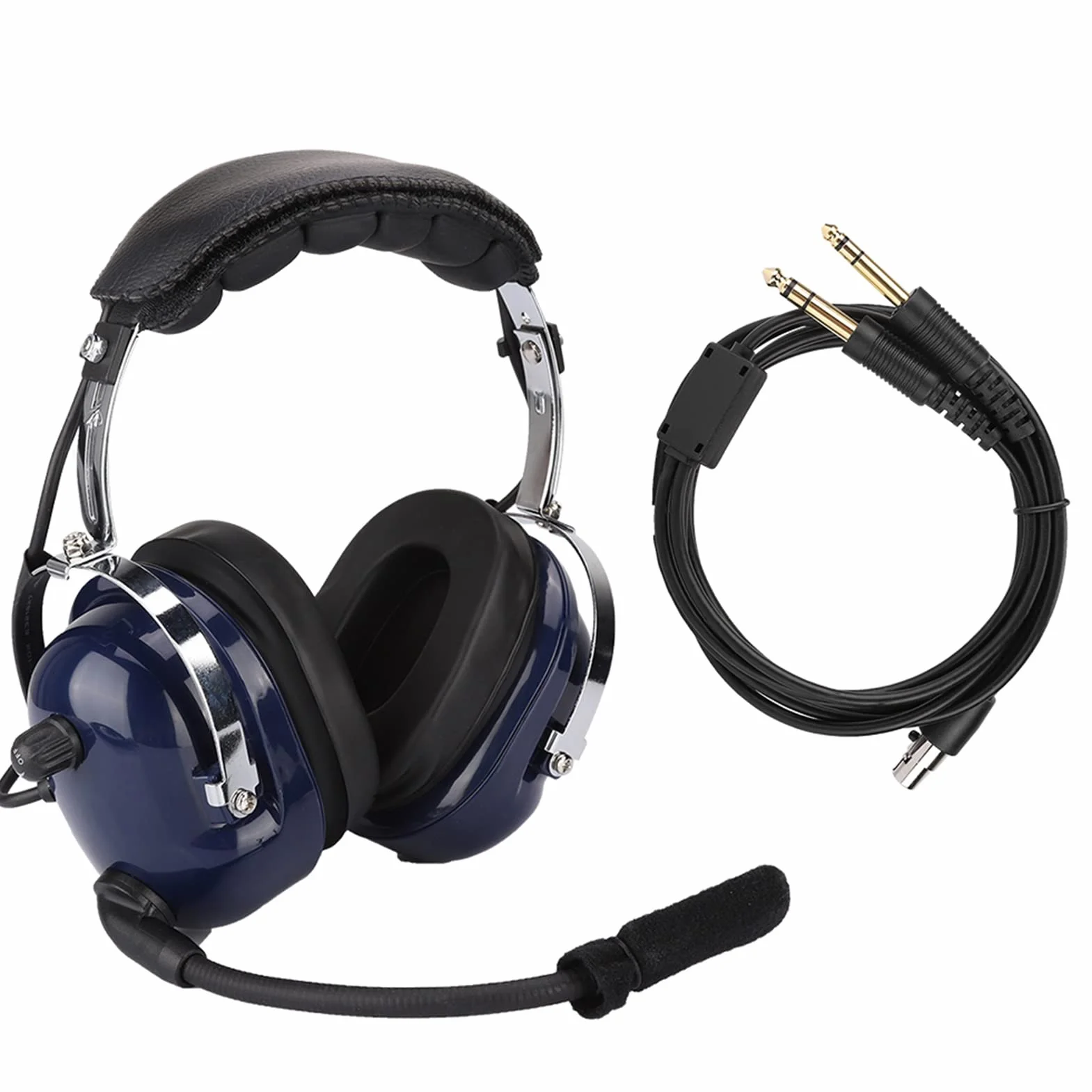KUIDAMOS Auriculares de Aviación General con Doble Enchufe, Reducción de Ruido de 3,5 mm para Pilotos