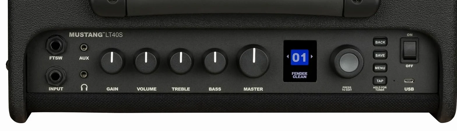 Fender Mustang LT40S - Amplificador de Guitarra (40 W, 2 x 4), Negro