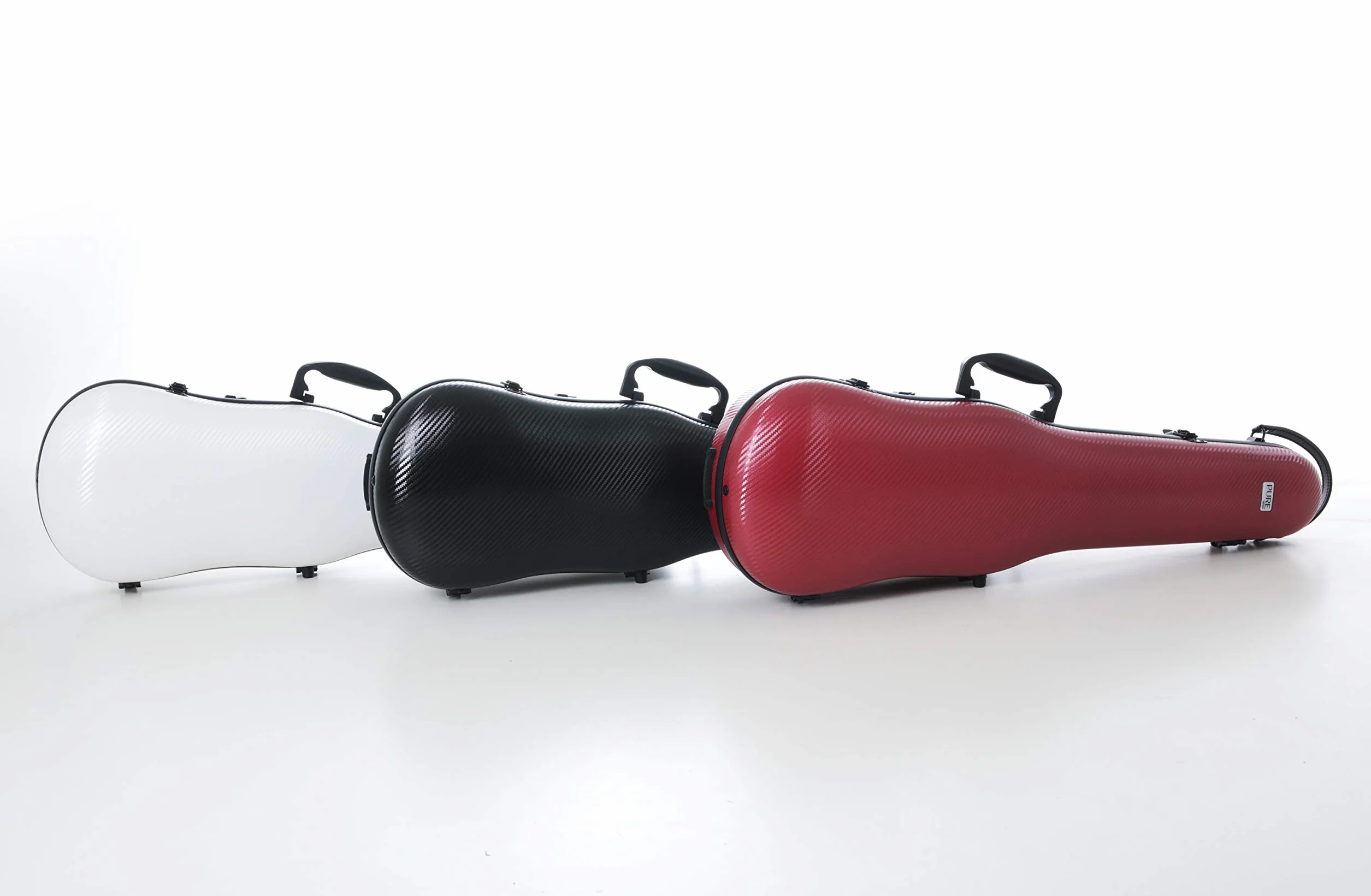 GEWA Estuche para violín de policarbonato tamaño 4/4 - 1/2, blanco, interior negro, 2 correas de mochila desmontables, bolsa de accesorios, suspensión acolchada, asa lateral adicional
