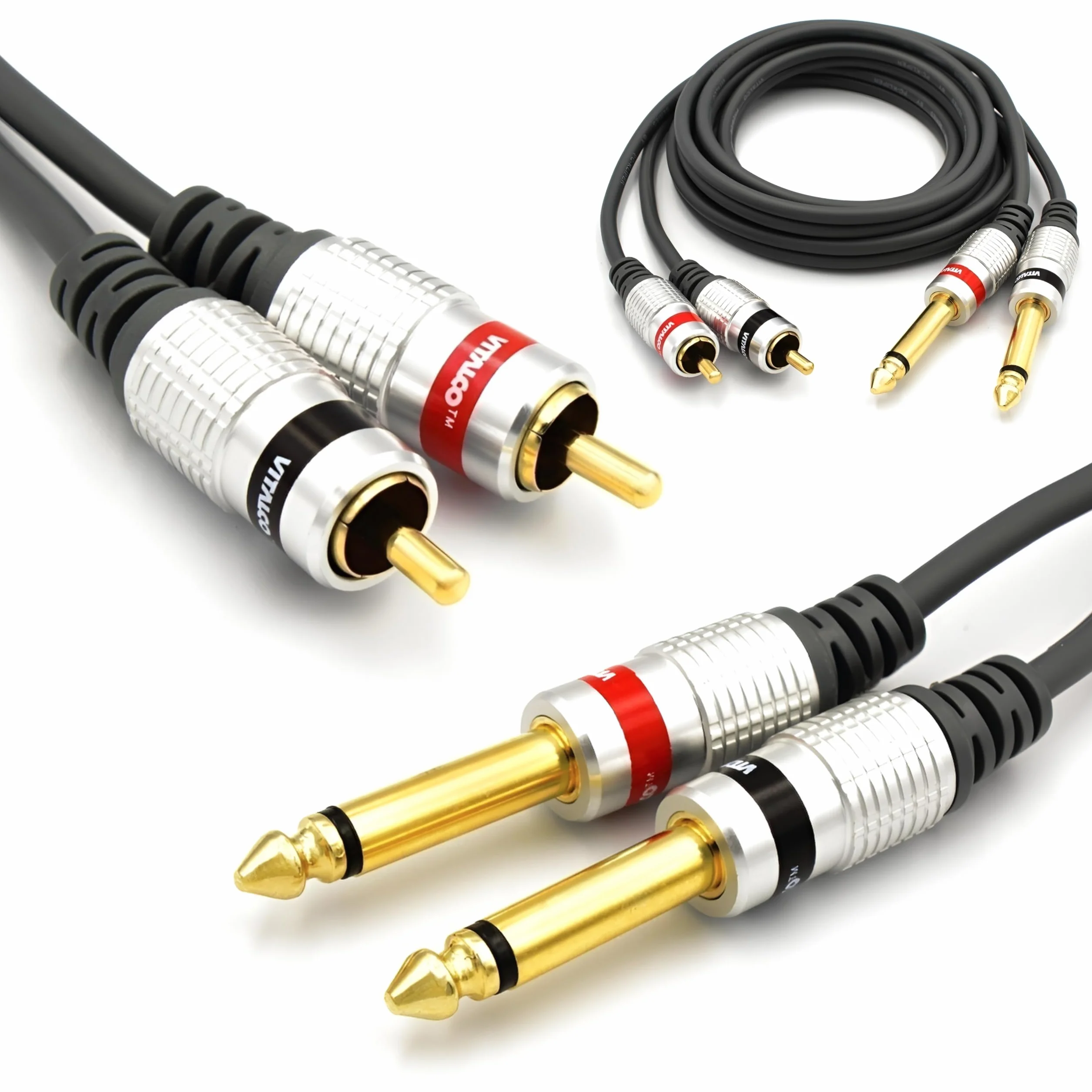 Cable RCA a 2X Macho a Jack 6,3 TS 1,5M Audio Adaptador