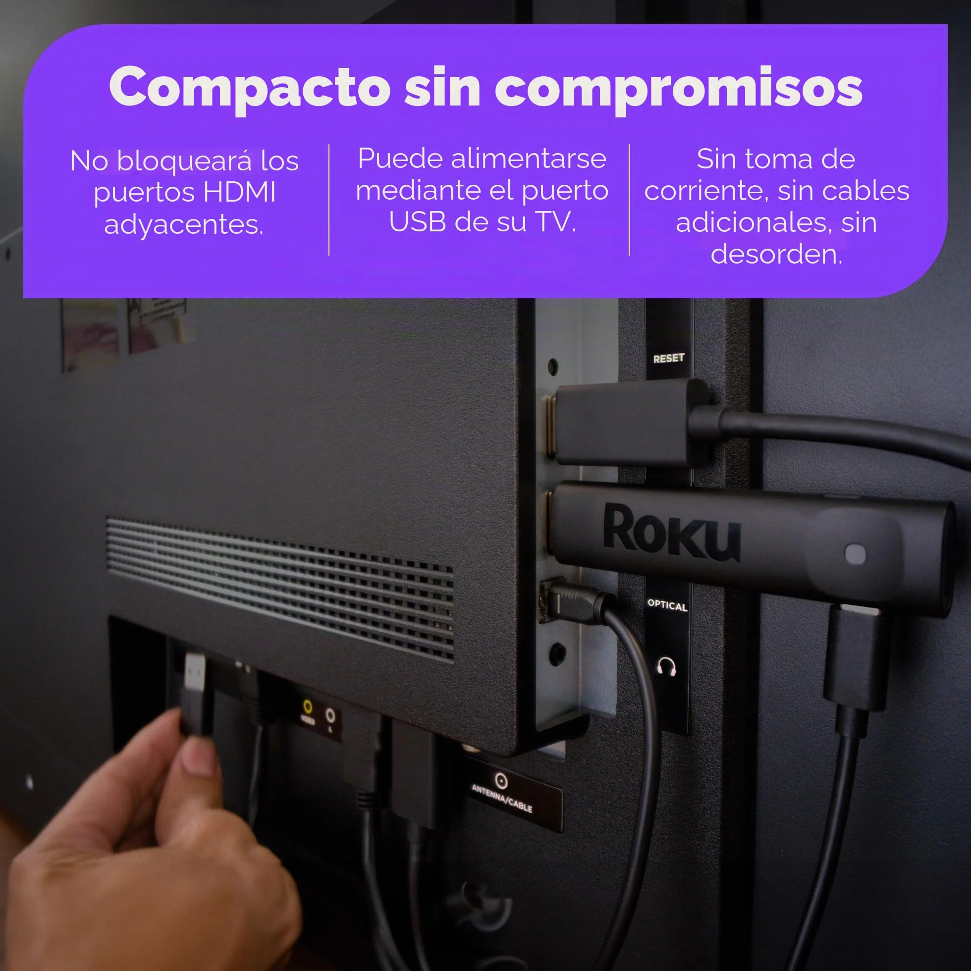 Roku Streaming Stick 2025 - Dispositivo de transmisión HD para TV con Control Remoto por Voz - TV Gratis y en Vivo