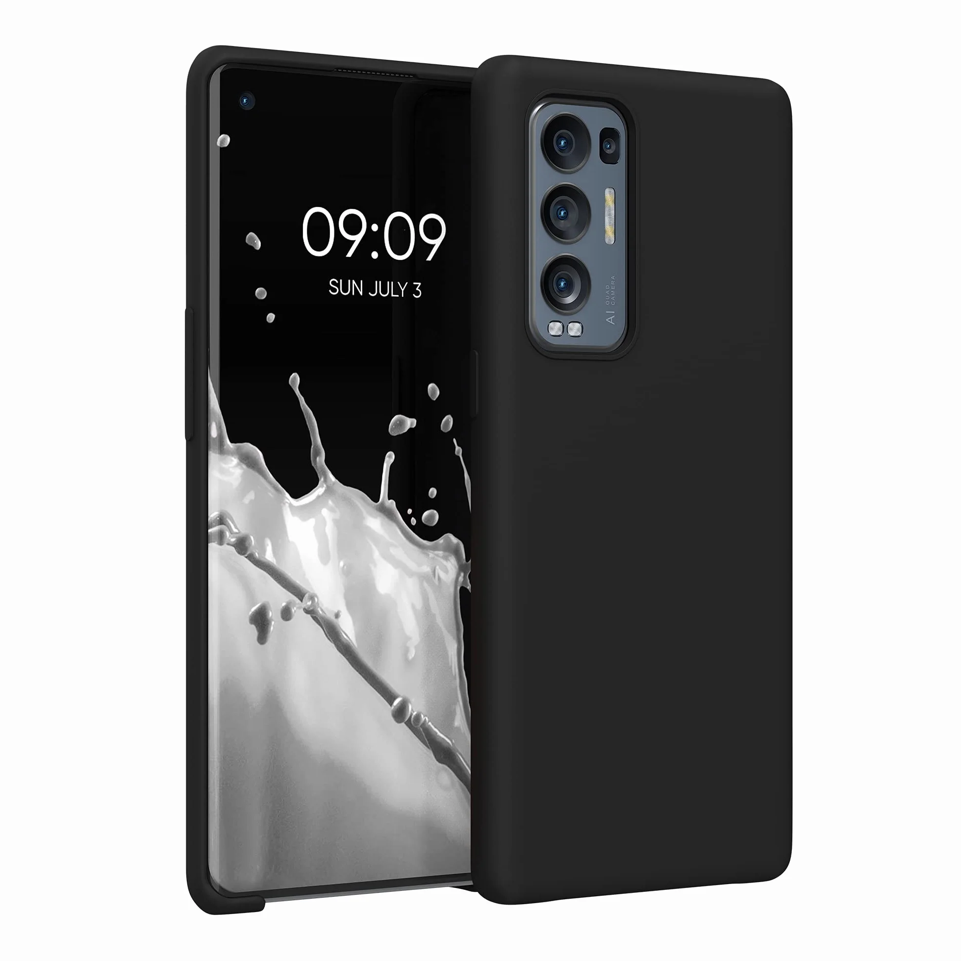 kwmobile Carcasa Compatible con OPPO Find X3 Neo Funda - Case TPU y Silicona antigolpes - Apto Carga inalámbrica - Negro