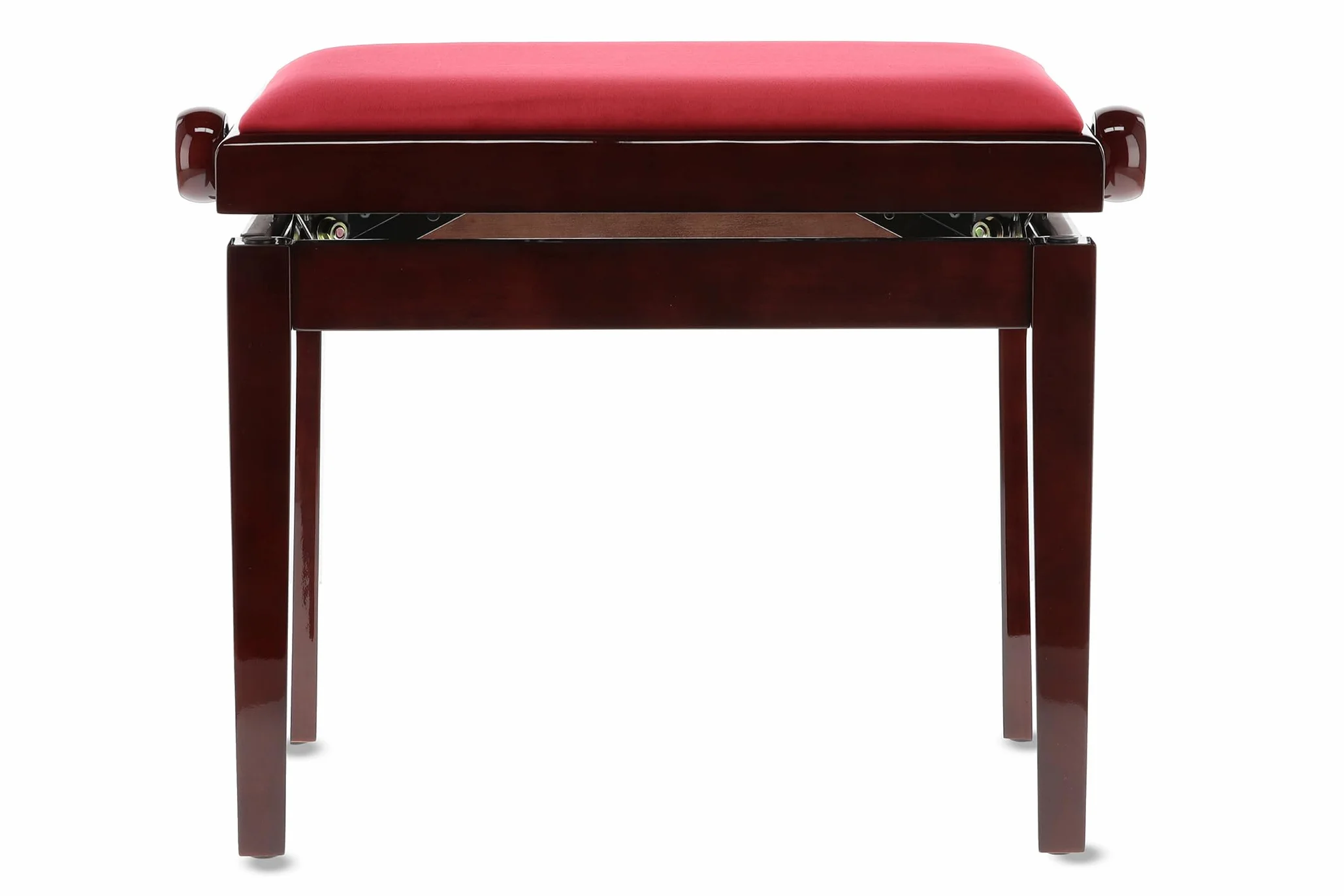GEWA Banco de Piano Deluxe, Madera Maciza, Ajustable en Altura, Caoba Brillante