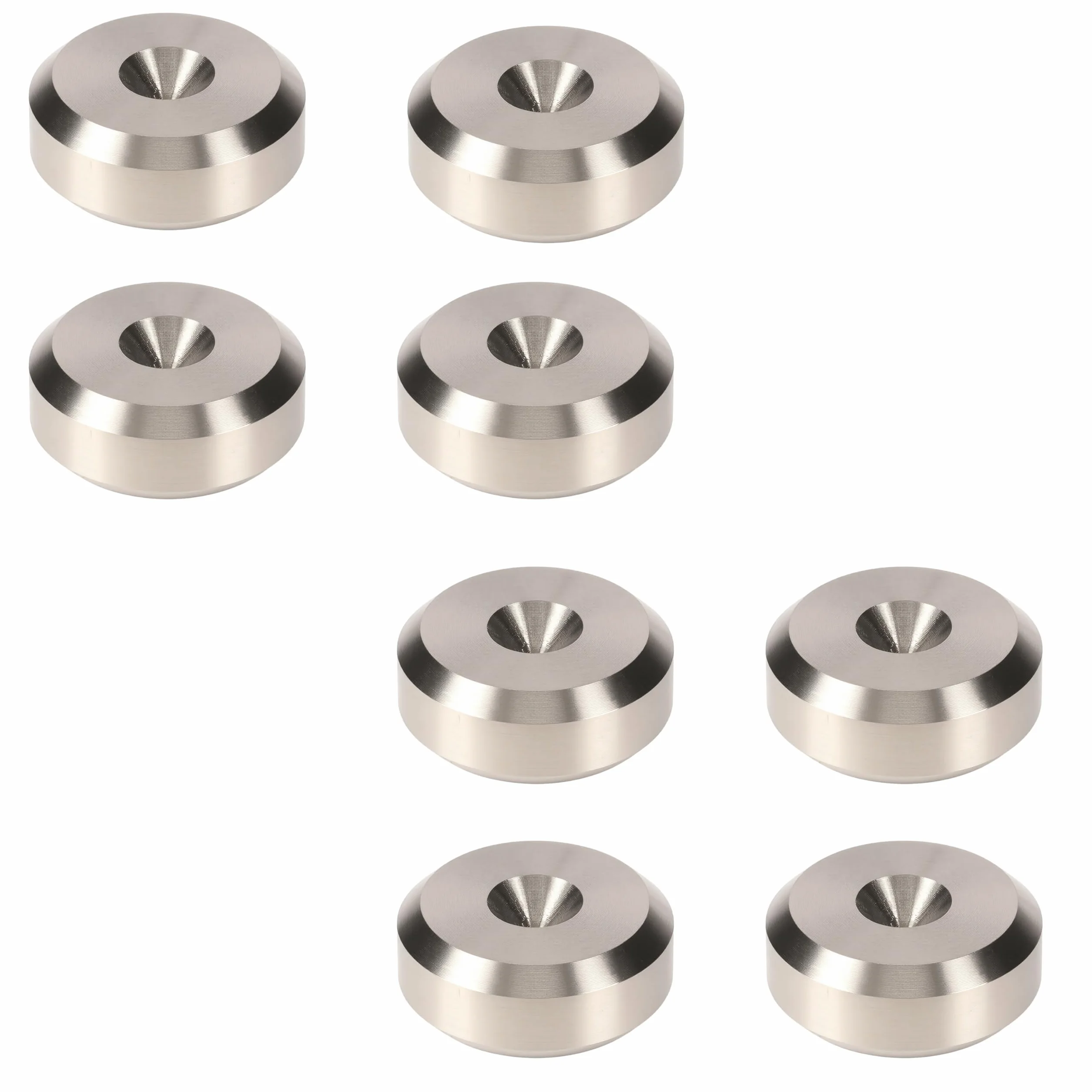 Acero Inoxidable Altavoz Almohadillas Fina 20mm Conjunto de 8