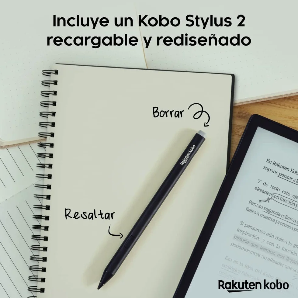 Kobo Elipsa 2E eReader 10,3" Pantalla Táctil Antirreflejos ComfortLight Pro Incluye Kobo Stylus 2 Brillo Ajustable Wi-Fi 32 GB