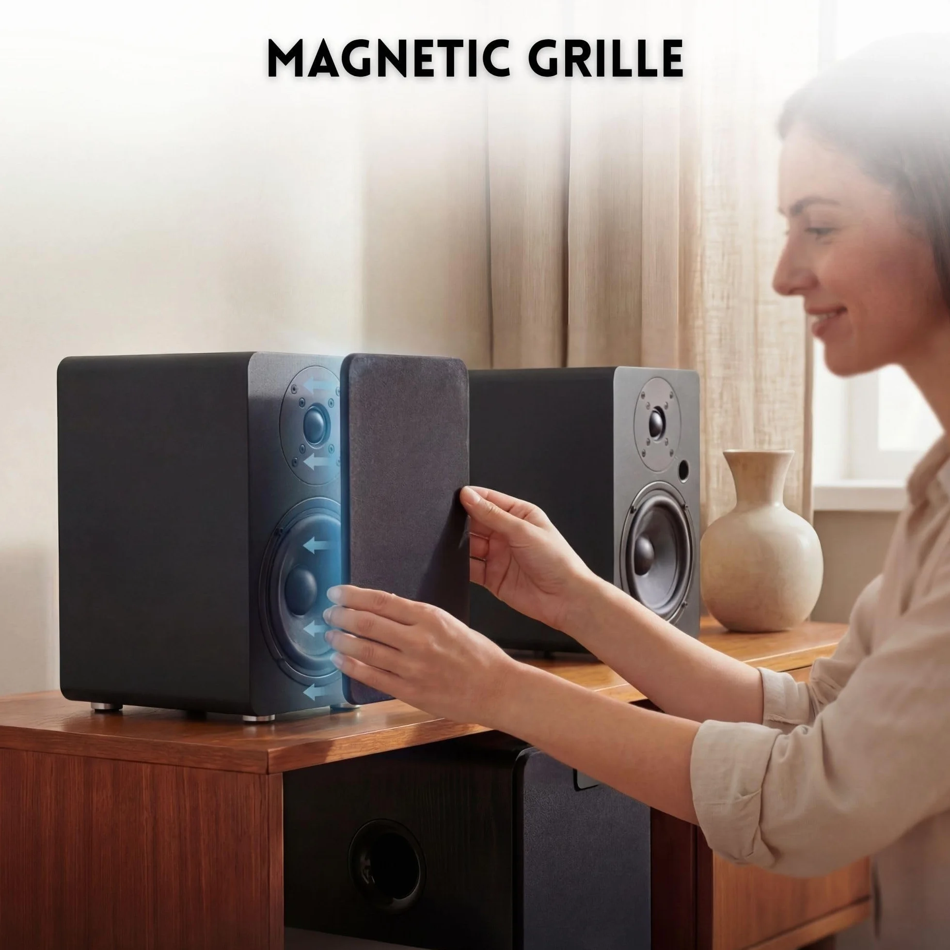 VULKKANO A5 ARC MKII Altavoces Autoamplificados con Woofer de 5.25", Bluetooth 5.0, HDMI ARC, Optica, RCA, USB, con Salida Subwoofer, Altavoces para la TV con Diseño Elegante, Color Negro