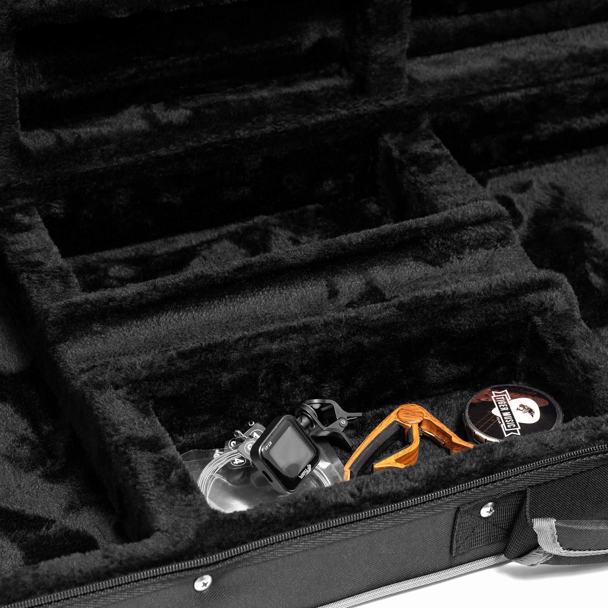 Tiger Funda rígida Espuma Guitarra eléctrica 39" | Espuma moldeada, doble almacenamiento, exterior Oxford 600D resistente, asa cómoda para transporte seguro