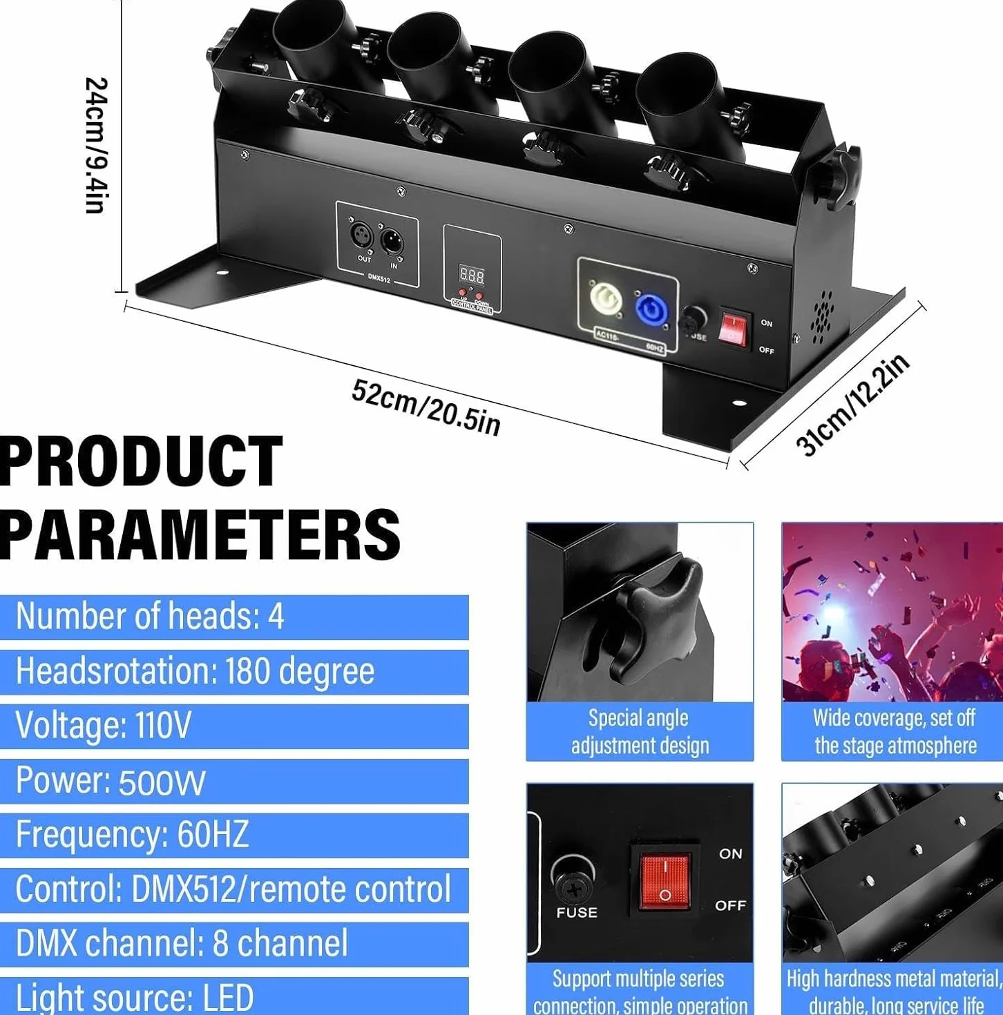 Lanzadores de confeti profesionales, Confetti Blaster controlado por DMX, Máquina de confeti for celebraciones de festivales for discotecas, eventos festivos, bodas y fiestas de DJ.
