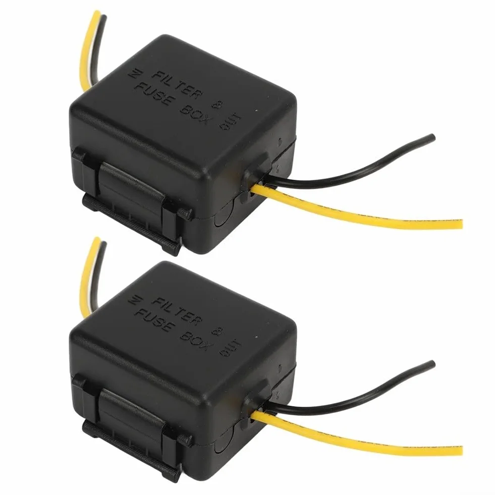 Juego de 2 filtros de alimentación para coche de 12 V para supresión de ruido y filtrado de interferencias, compatibles con la mayoría de dispositivos de 12 V CC