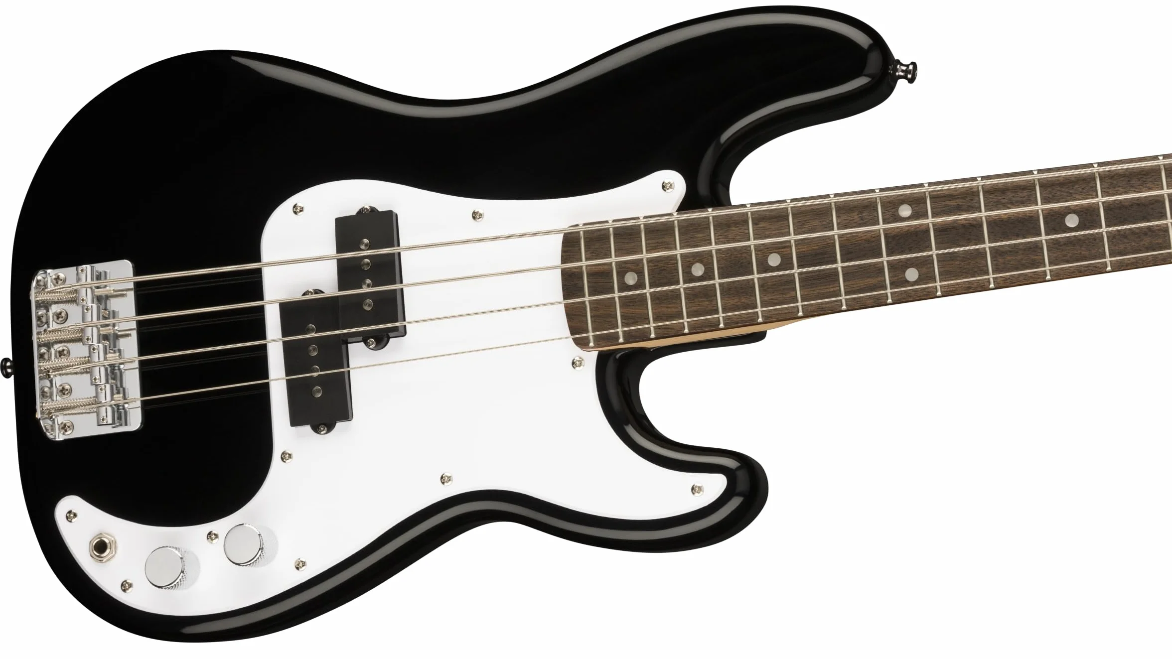 Fender Bajo eléctrico Squier - Mini Precision Bass IL Negro, Incluye cursos virtuales gratuitos en Fender Play