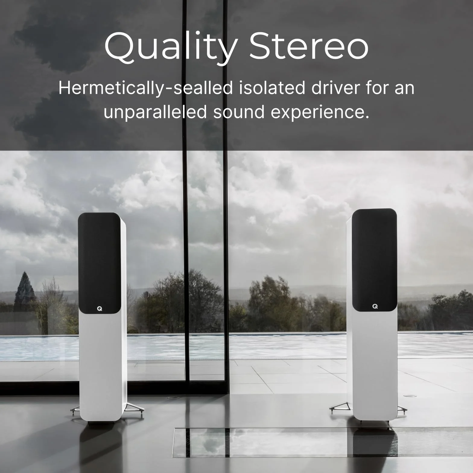 Q Acoustics 5040 - Pareja de Altavoces de Suelo (Negro Satinado)