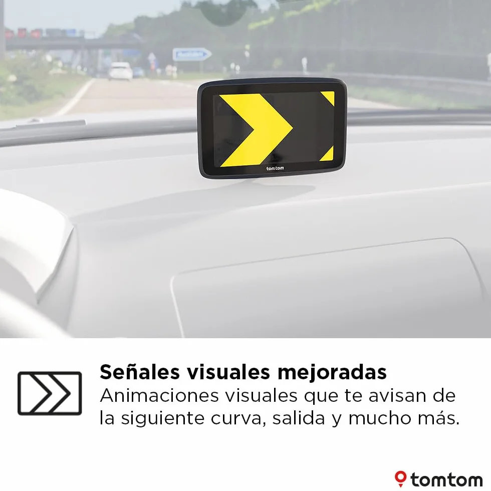 TomTom GPS Coche GO Advanced (6", con información de tráfico y Alerta de radares, actualizaciones de mapas del Mundo por Wi-Fi, indicación de carriles en Movimiento y Soporte Reversible Integrado)