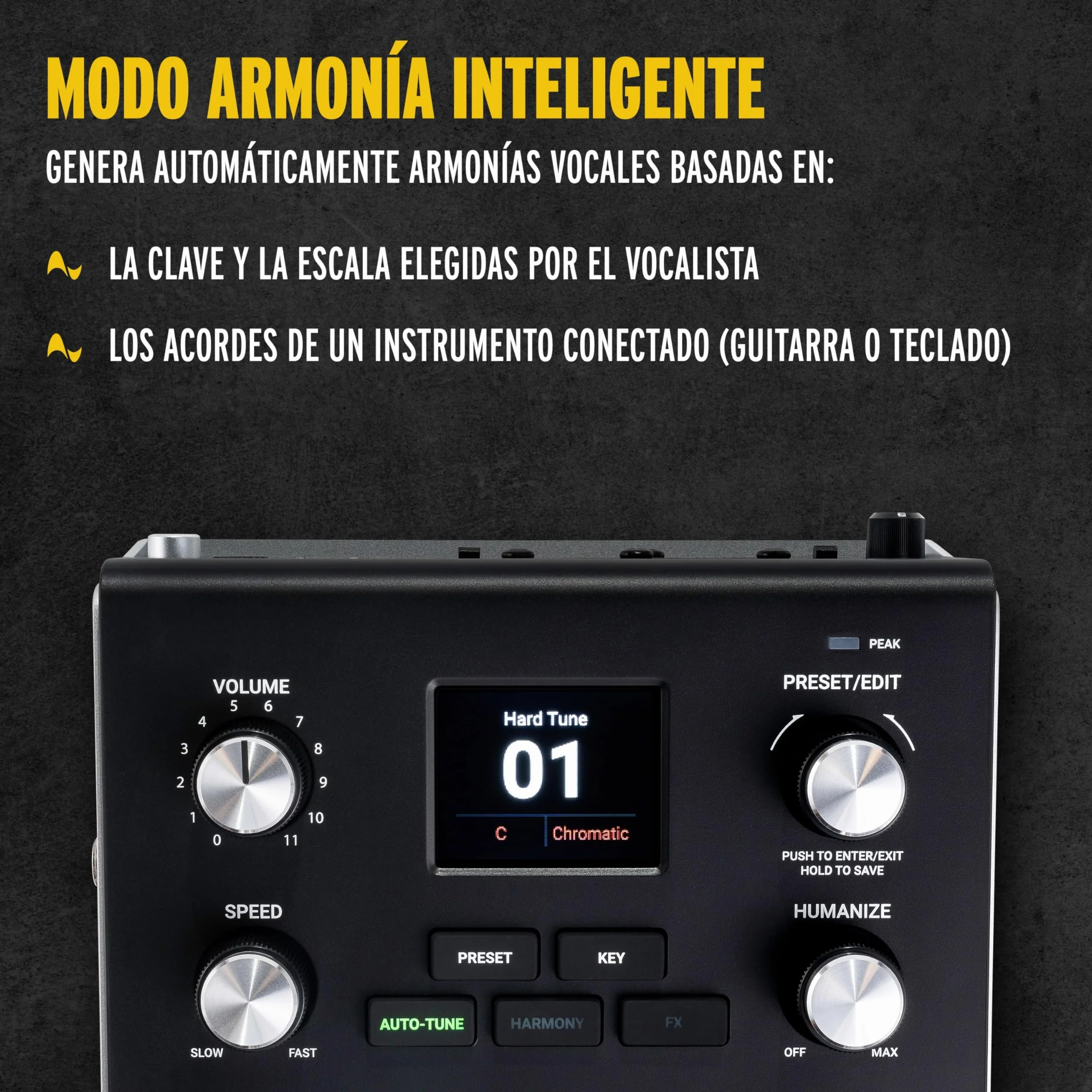 HeadRush VX5 - Pedal de Efectos Vocales con Antares AutoTune para Armonía vocal con Corrección de Tono Instantánea y Entrada para Micrófono y Guitarra