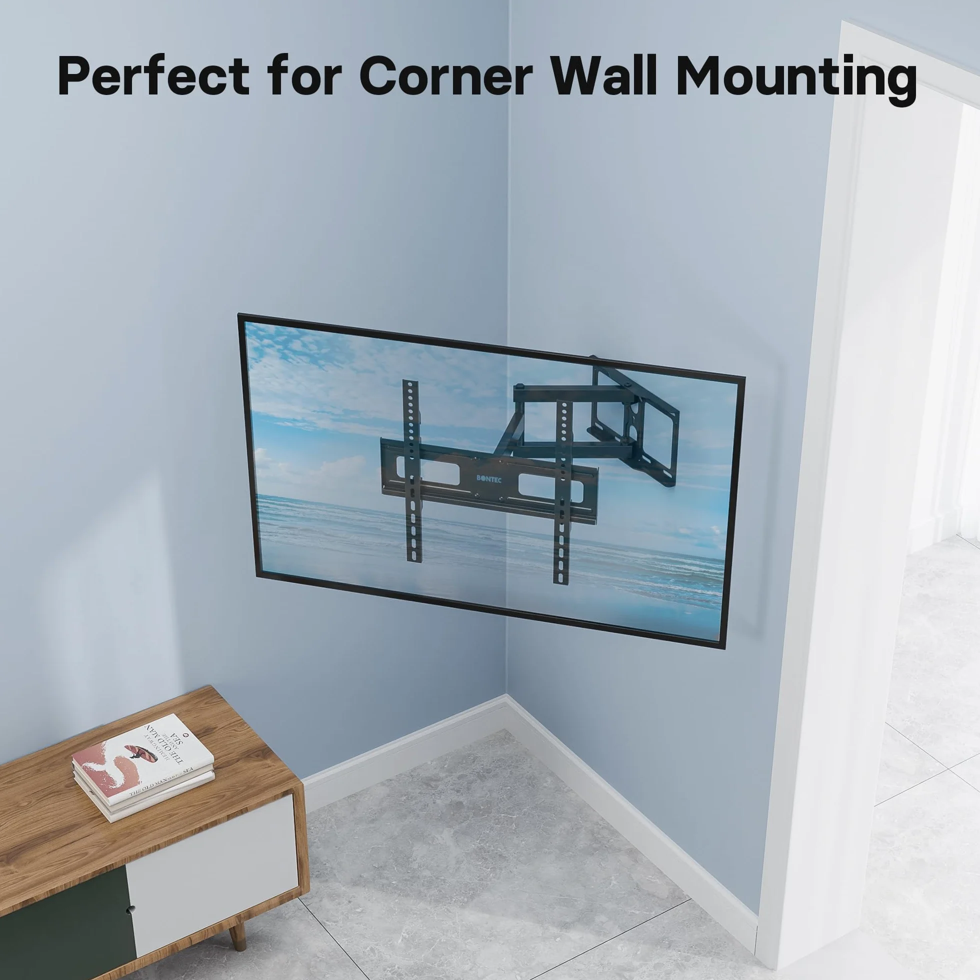 BONTEC Soporte TV Pared 26-60 Pulgadas Giro Inclinación Extensión 80-500 mm 40 kg VESA 400x400