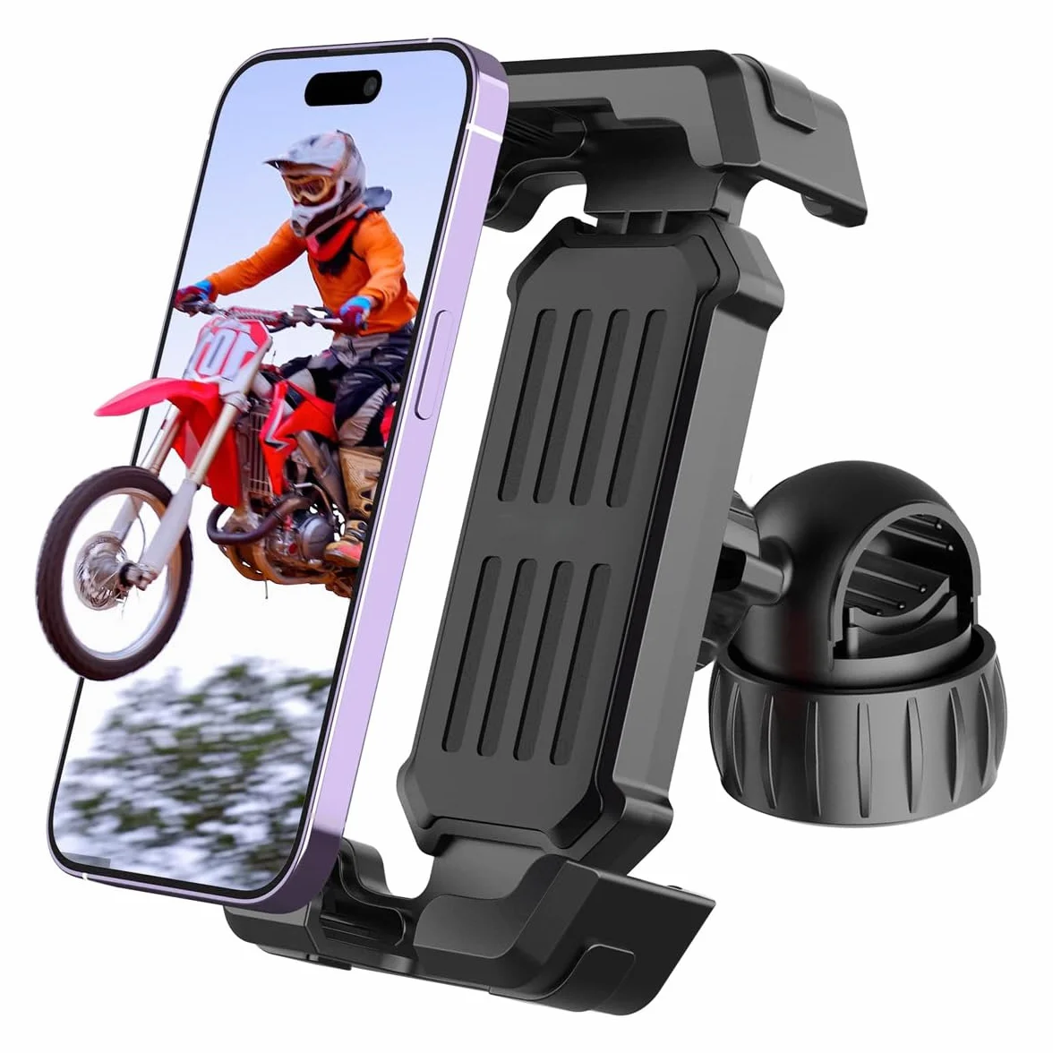 Soporte Móvil Bicicleta, Soporte Movil Moto con Protección de Silicona, 360° Rotación, Universal Soporte Manillar,Soporte Móvil Bicicleta Compatible con iPhone, Samsung 4,7-7" Smartphone