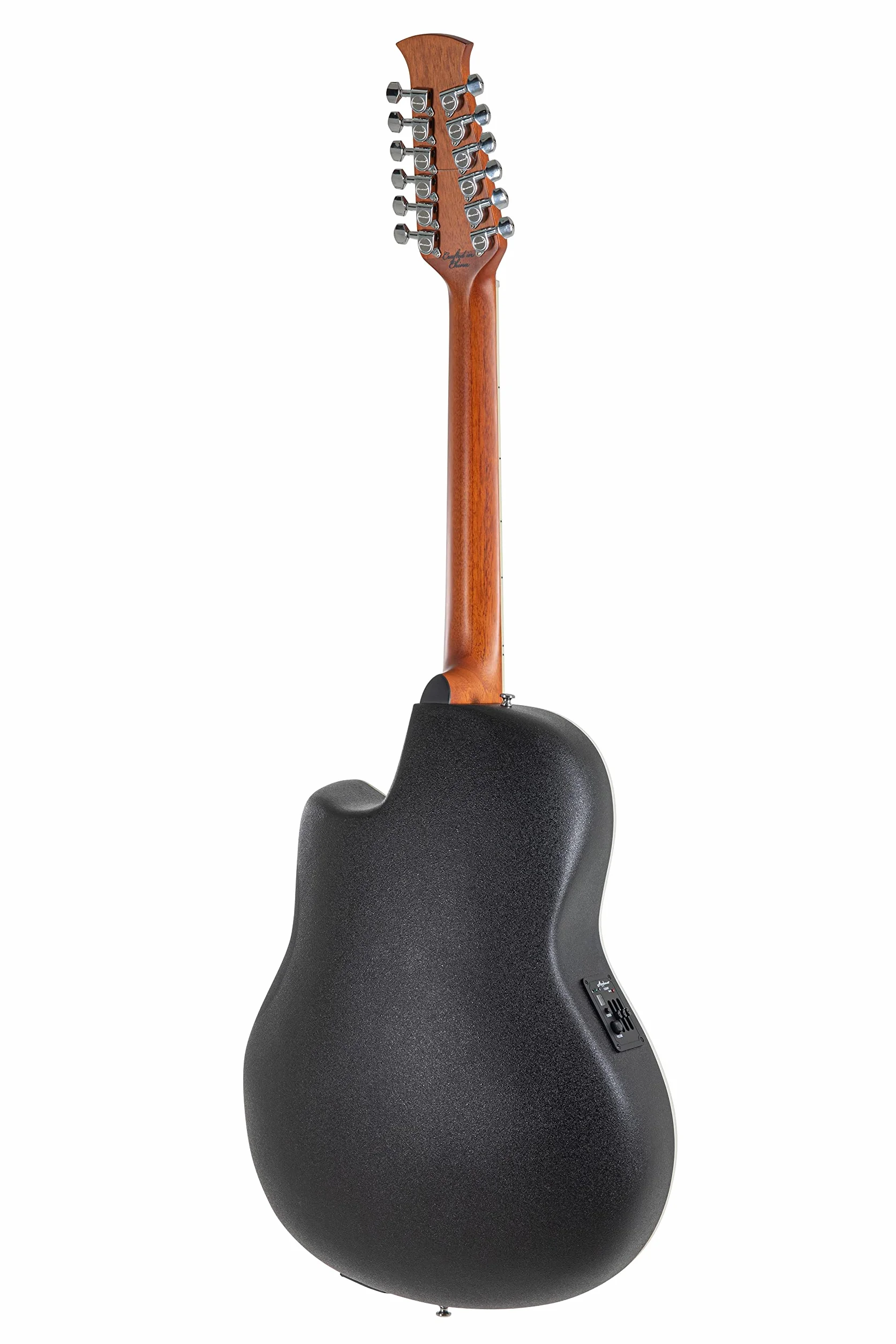 Applause E-Guitarra acústica Traditional AB2412 Mid Cutaway 12-string - Cuerpo Roundback Lyrachord Mid-Depth - Preamplificador AP3TP - Tapa de abeto - Black Satin - AB2412-5S