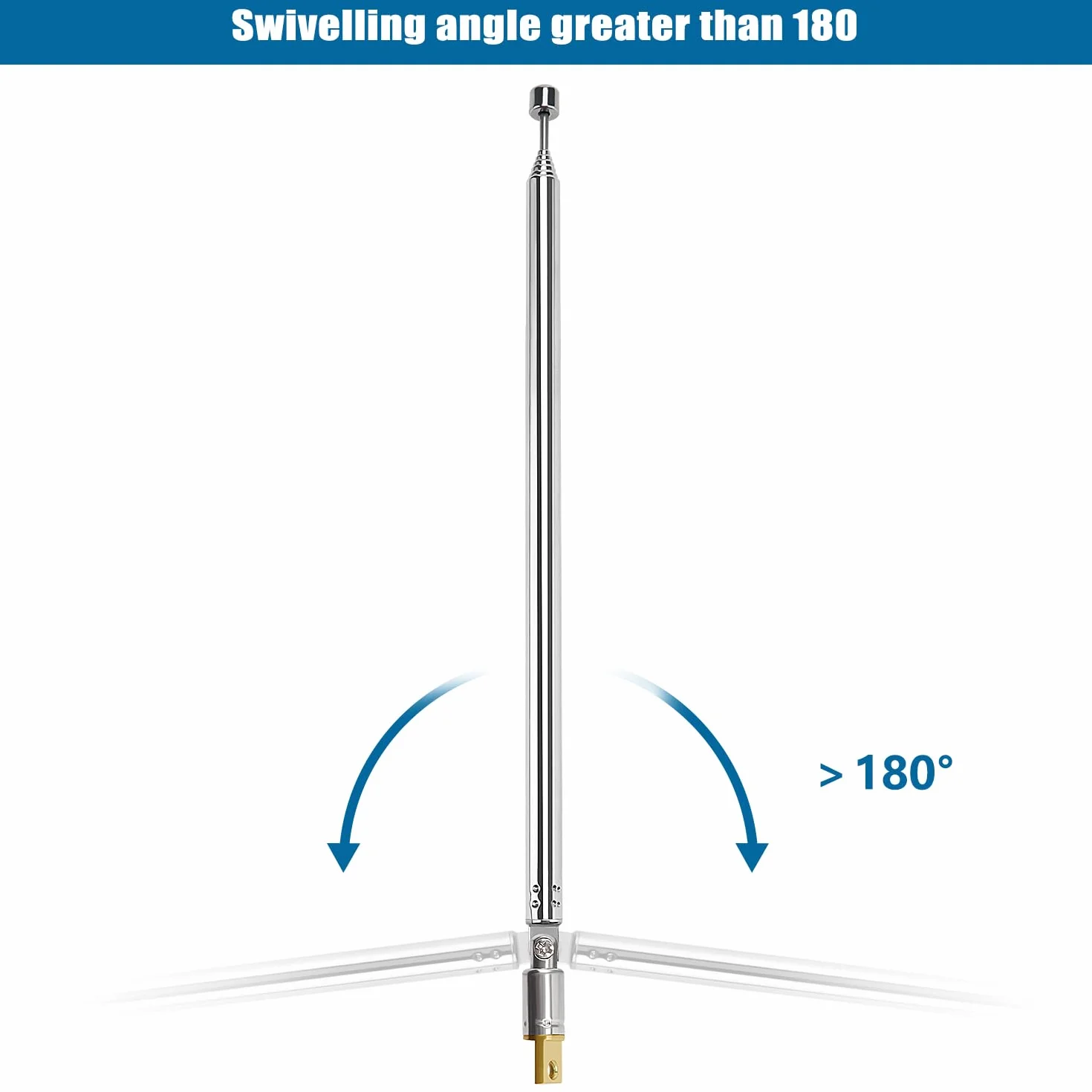VooGenzek Antena Telescopica 100cm 7 Secciones FM Portátil Universal para DAB AM/FM Recepción Estéreo