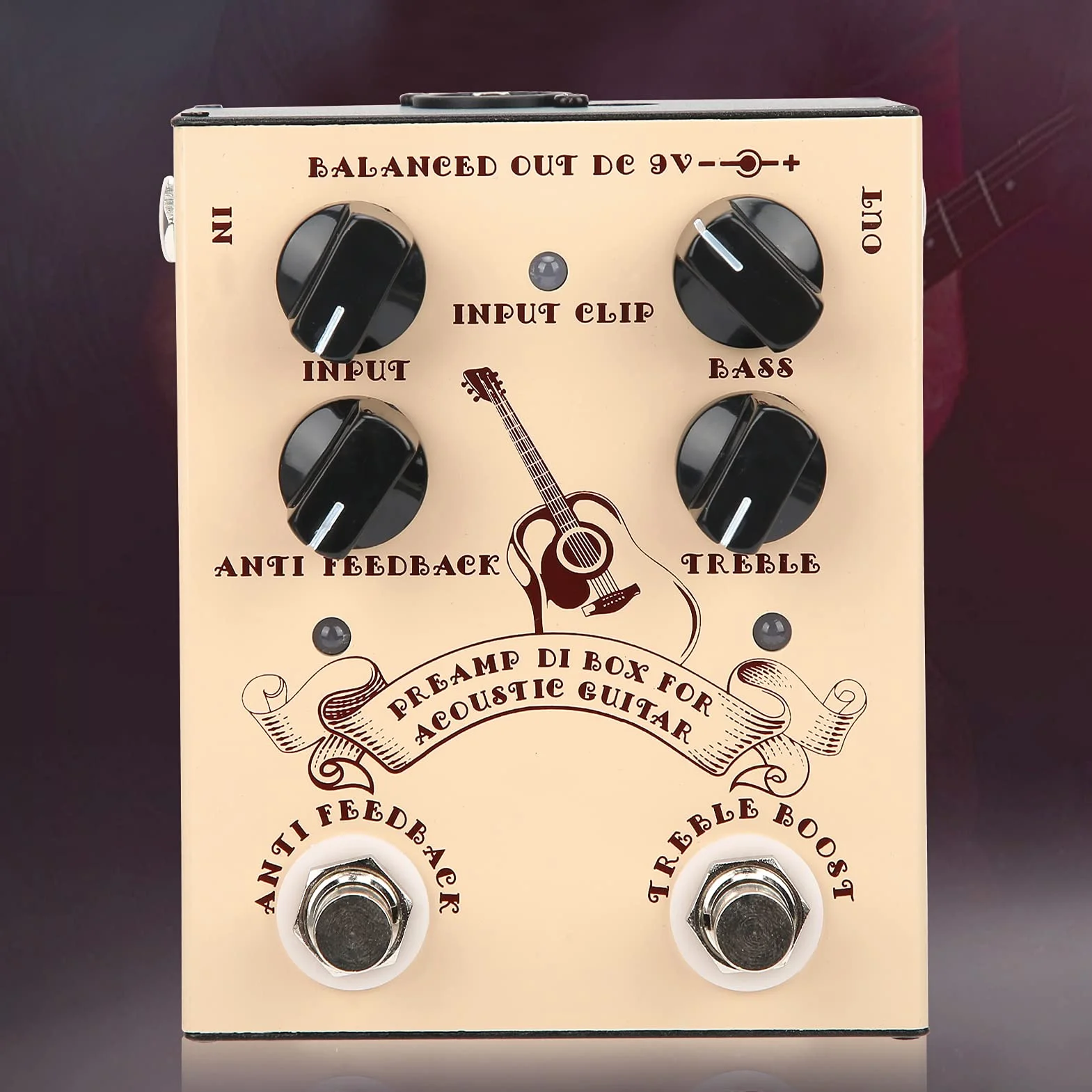 Caja DI Para Guitarra, Carcasa De Aleación De Aluminio, Pedal De Efecto De Guitarra Acústica, Caja De Inyección Directa, Accesorios Para Instrumentos Musicales Para Amantes De La Guitarra