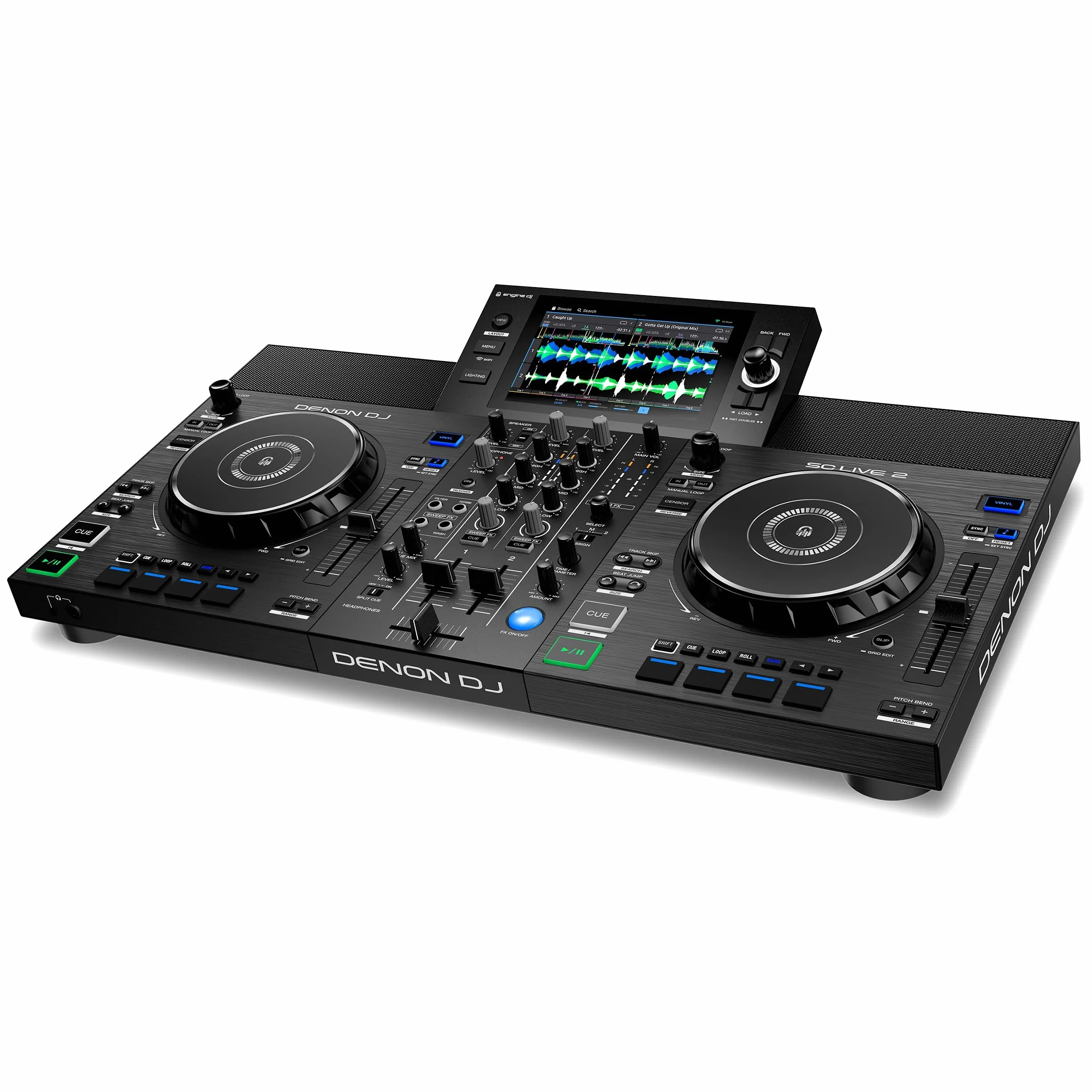 Denon DJ SC LIVE 2 - Controlador DJ autónomo, streaming de Amazon Music, pantalla táctil de 7", WiFi, altavoces, compatible con Serato DJ y Virtual DJ