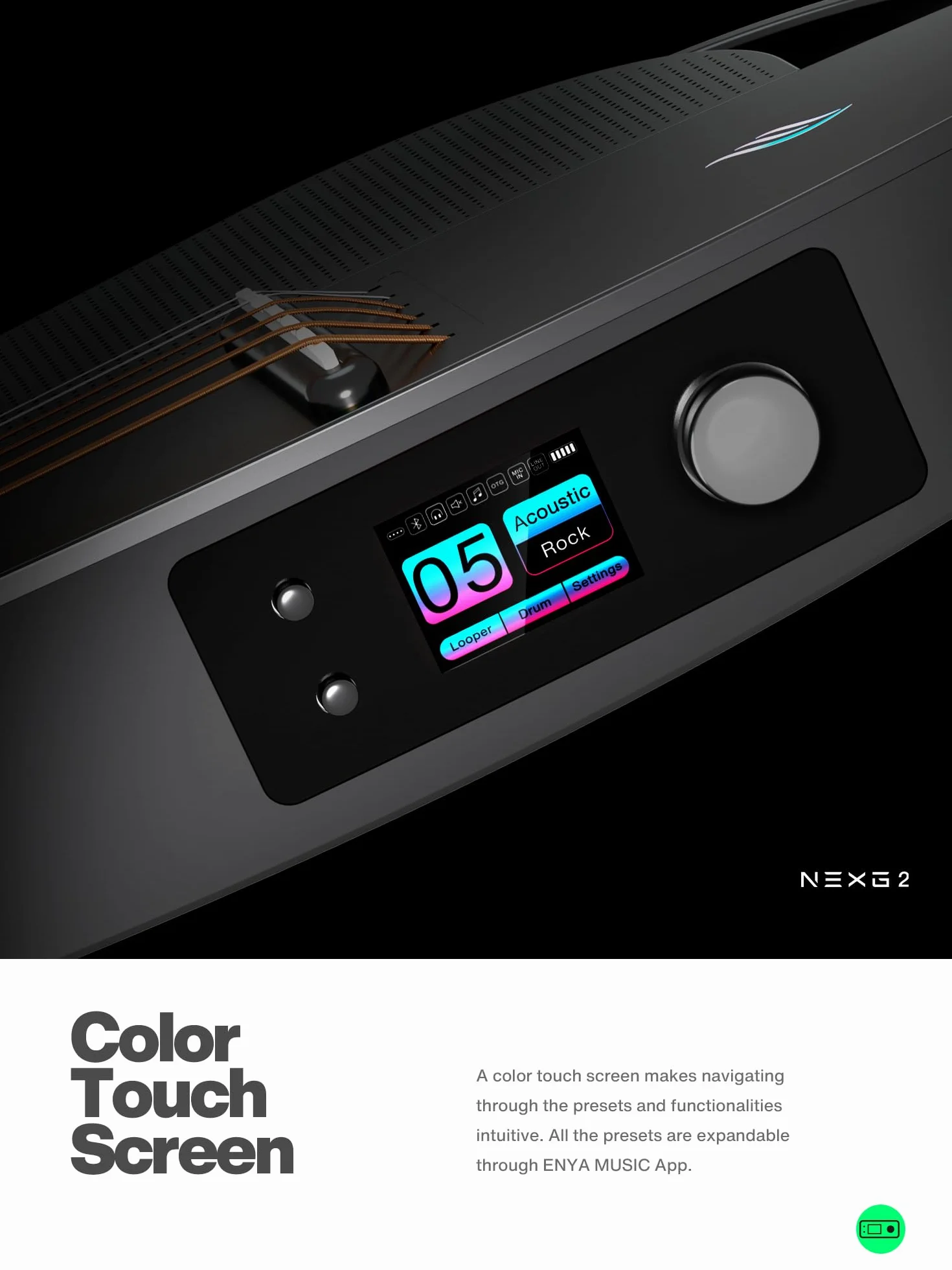 Enya NEXG2 Guitarra Eléctrica Acústica - Guitarra Pro de Fibra de Carbono Negra 38 Pulgadas para Niño Adulto con Altavoz Inalámbrico 80 W Micrófono Auriculares Hi-Fi Pedal Cargador y Funda