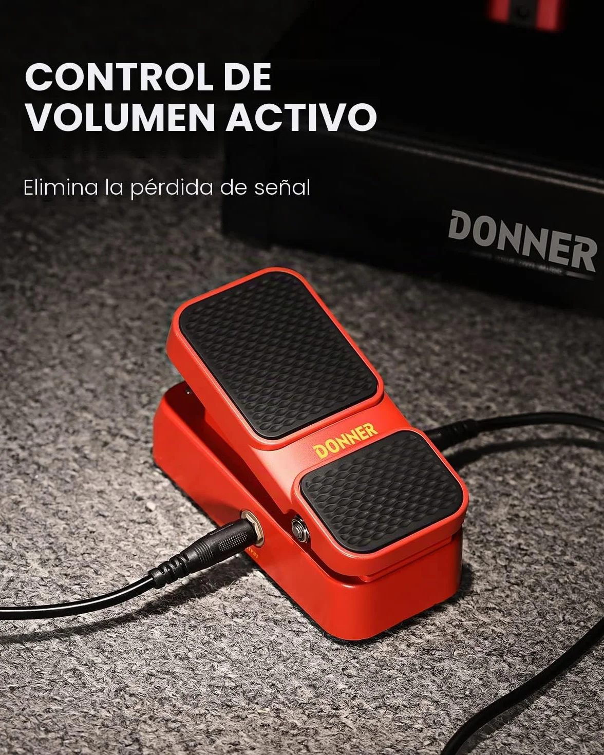 Pedal Wah para guitarra Donner, Pedal de Volumen Wah 2 en 1, Mini pedal de efecto de guitarra eléctrica vintage con control de volumen activo de wah wah, pedal de guitarra ligero