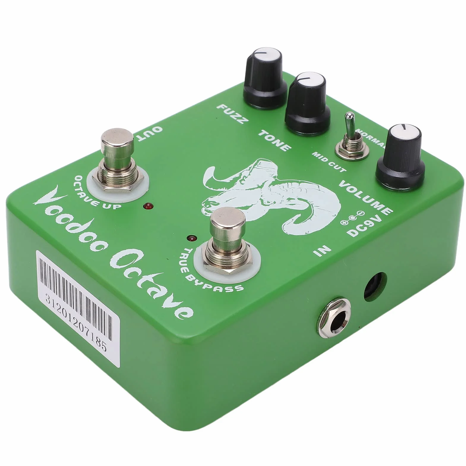 VGEBY Pedal de Efectos de Guitarra True Bypass Ajustable con Octave Fuzz, Acabado de Metal Verde, Fácil de Transportar para Músicos