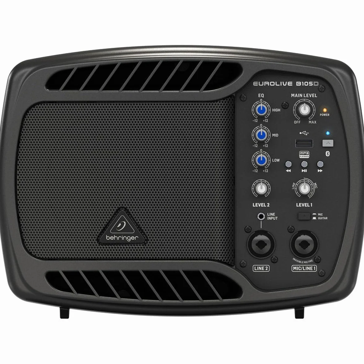 Behringer B105D Altavoz PA/Monitor ultracompacto de 50 vatios con Reproductor de MP3 y transmisión de Audio Bluetooth