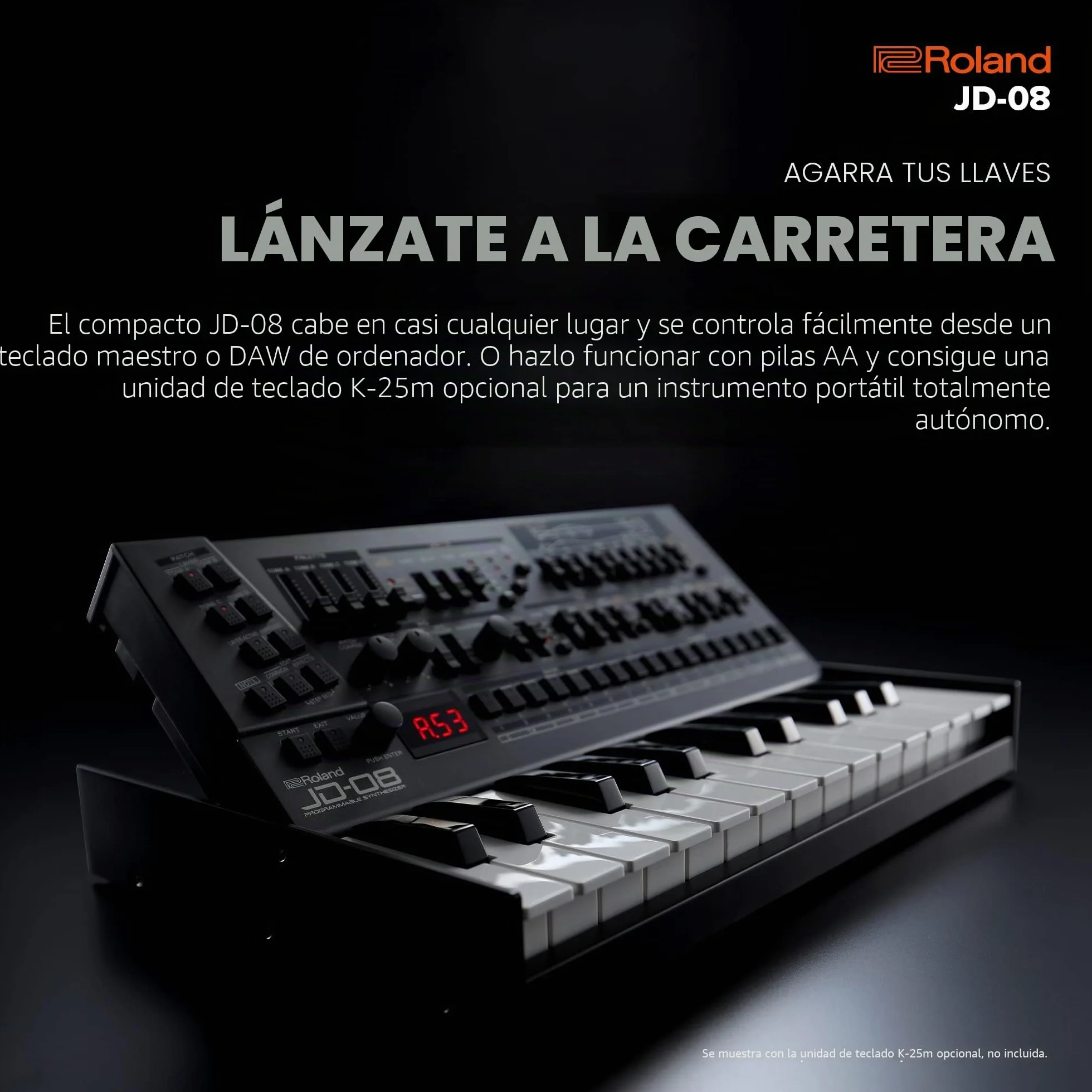 Sintetizador Boutique y módulo de sonido Roland JD-08 – Reedición moderna y compacta del mítico Roland JD-800 de los 90 con nuevos efectos, secuenciador polifónico y más – Ligero, portátil