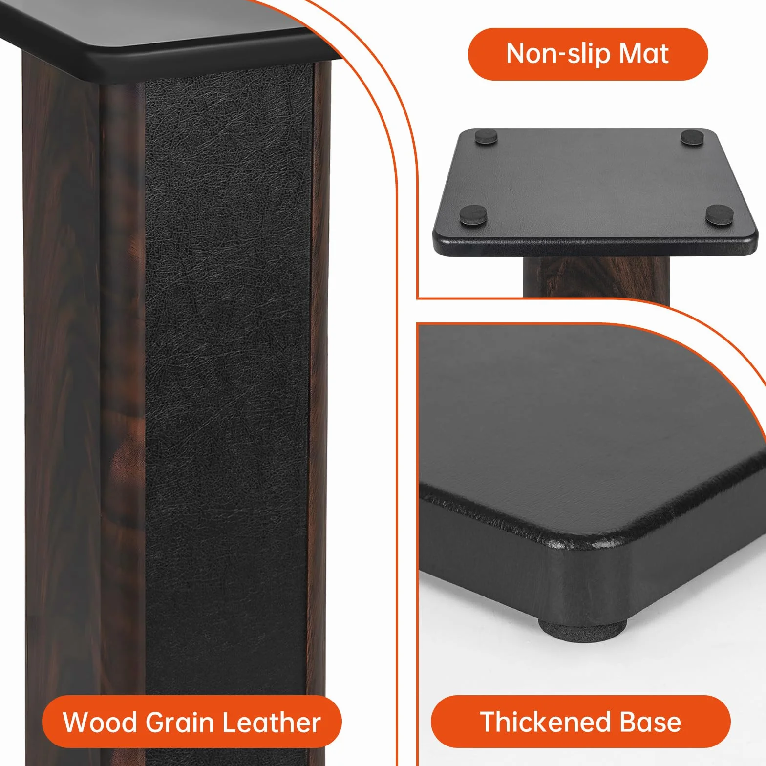 OUUTMEE Soportes para altavoces de 30 cm (12 pulgadas) de madera - Soportes para altavoces HiFi de alta resistencia para escritorio de cine en casa y monitores de estudio - Soporte universal para