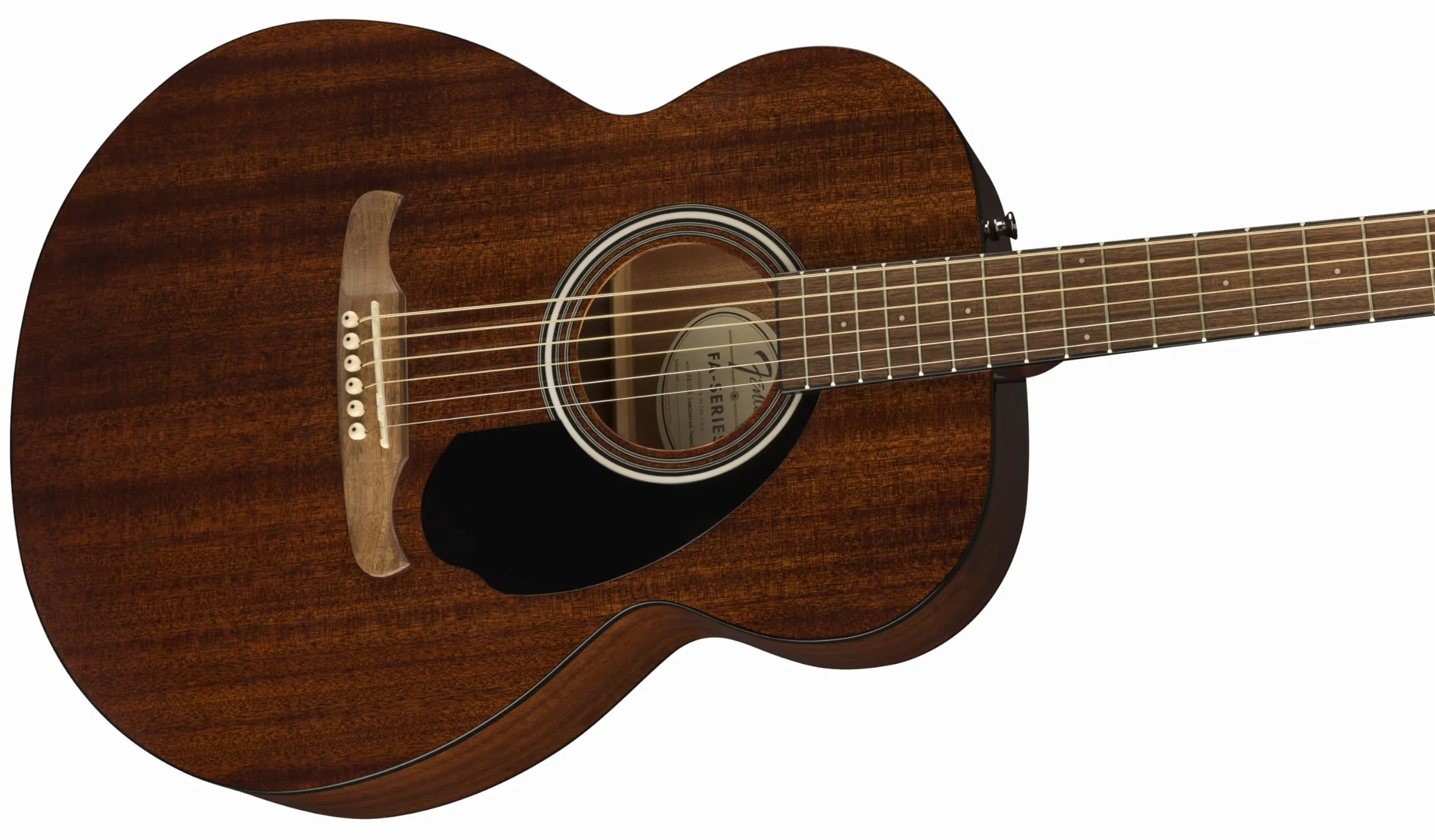 Fender FA-135 Guitarra Acústica Concert, Cuerpo Completamente de Caoba, Diapasón de Nogal, Mástil de Nato, Cabeza Moderna 3&3, Puente Viking, Natural