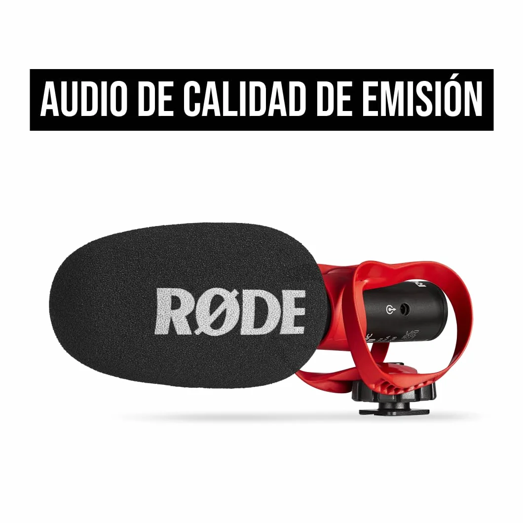 RØDE VideoMic GO II micrófono de cañón ultracompacto para cámara, con Salidas de 3,5 mm y USB, Ideal para grabación de Video, creación de Contenido, podcasts y videollamadas