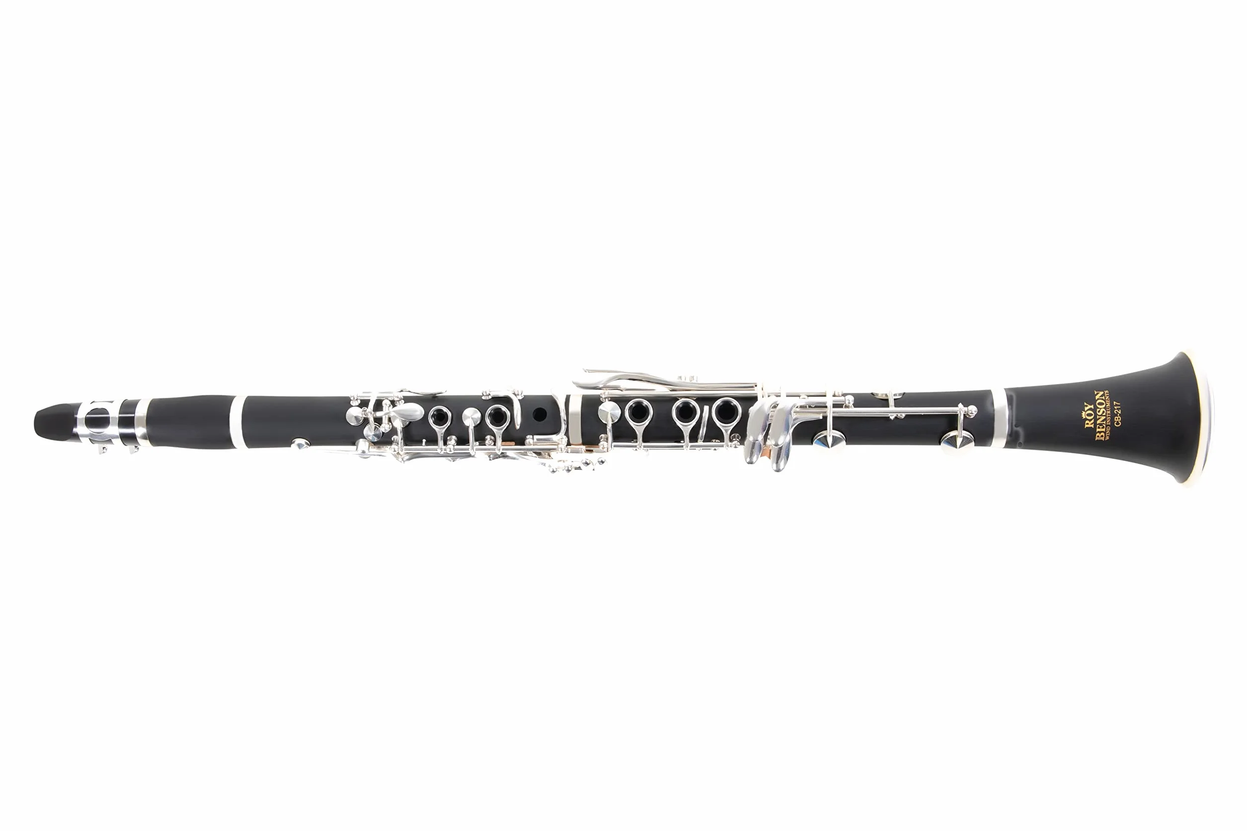 Roy Benson Clarinete Sib CB-217 (con sistema Boehm, cuerpo de ebonita, mecanismo niquelado, incluye accesorios de cuidado y estuche rectangular, con juego de mochila)