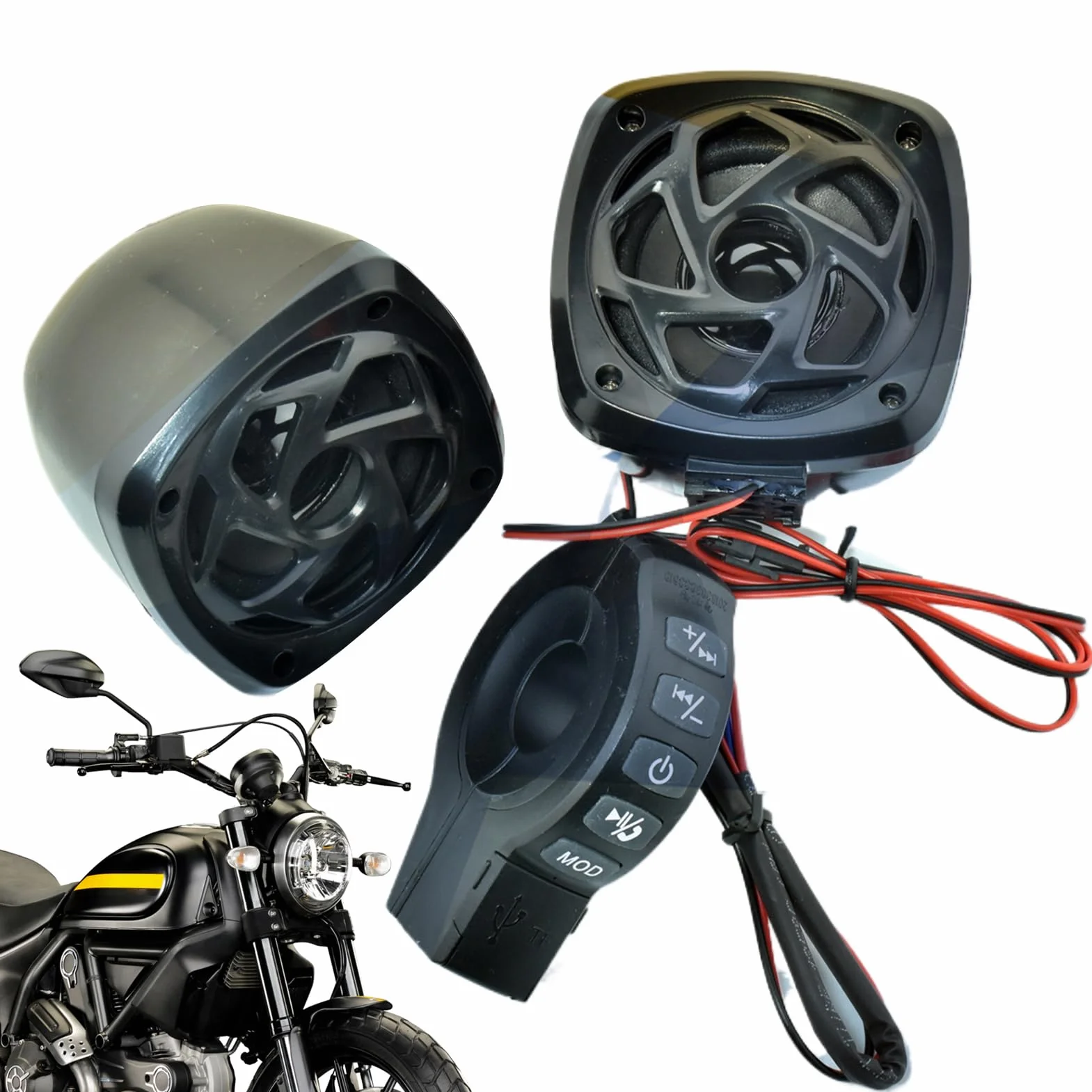 Altavoces para Moto con Amplificador Potentes para Vehículos