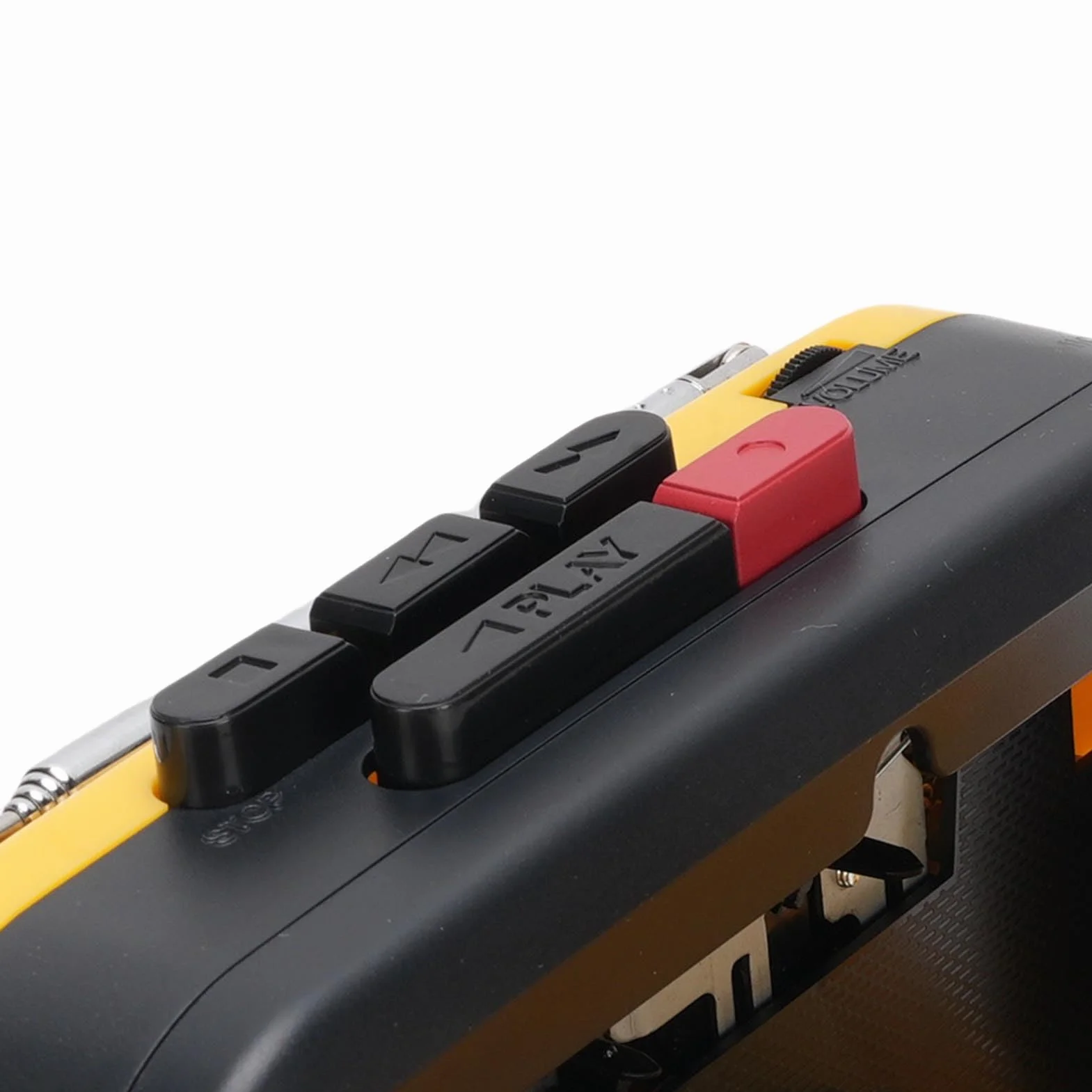 Reproductor de Cassette Retro con Radio AM FM Bluetooth y Grabación, Portátil, Amarillo Negro
