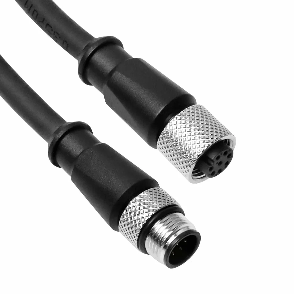 Alvin's Cables M12 A-Código A 8 Pin Macho a 8 Pin Cable de actuador de Sensor blindado de Alto flexión Cat6a para cognex Cámara Industrial de 3.3 pies