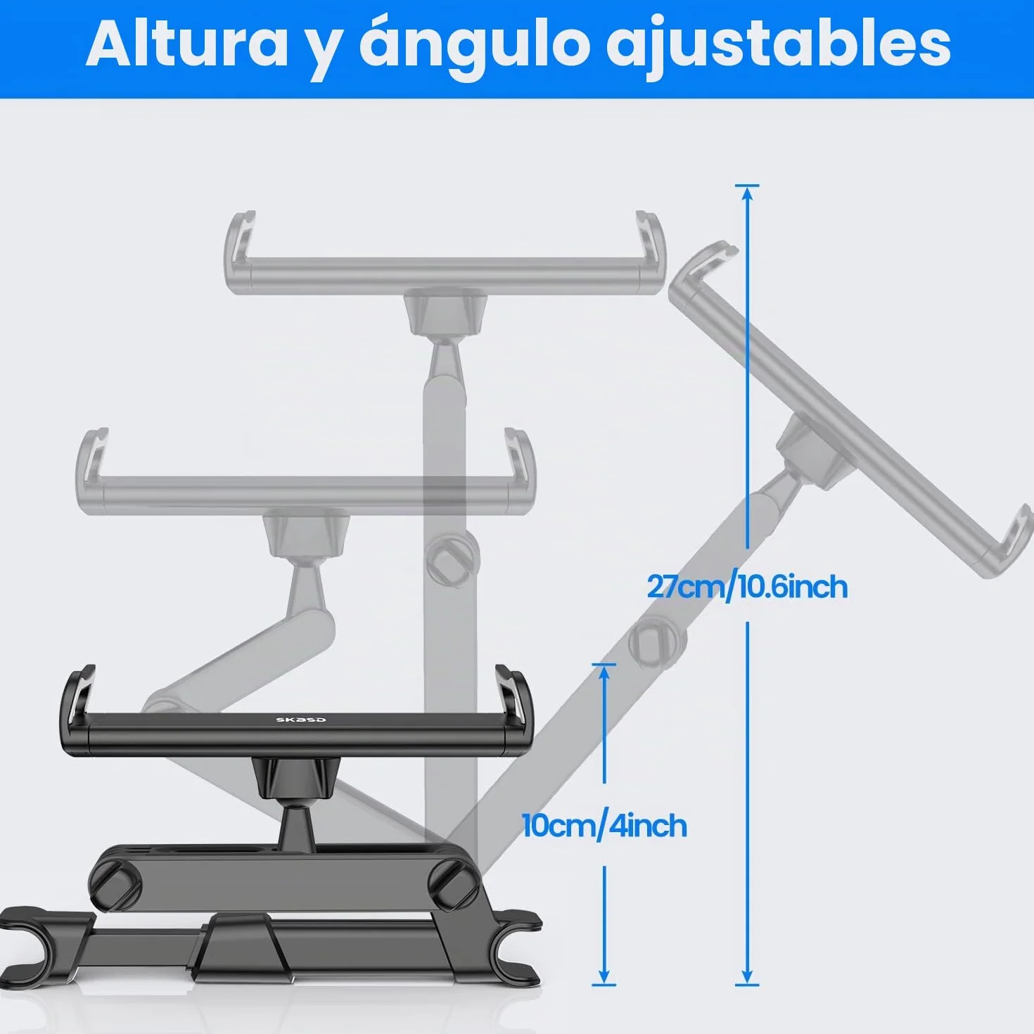 Soporte Tablet Coche, Soporte Reposacabezas para Tablet ,Soporte Tablet de Coche con Apoyo 360 Rotación para 4,7~13 Pulgadas iPad, iPhone, Galaxy Tab, Huawei Mediapad, Switch et d'autres Smartphones