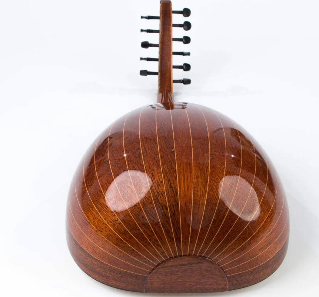 Oud arabo hecha de madera de caoba con funda suave y cuerdas Kurschner instaladas