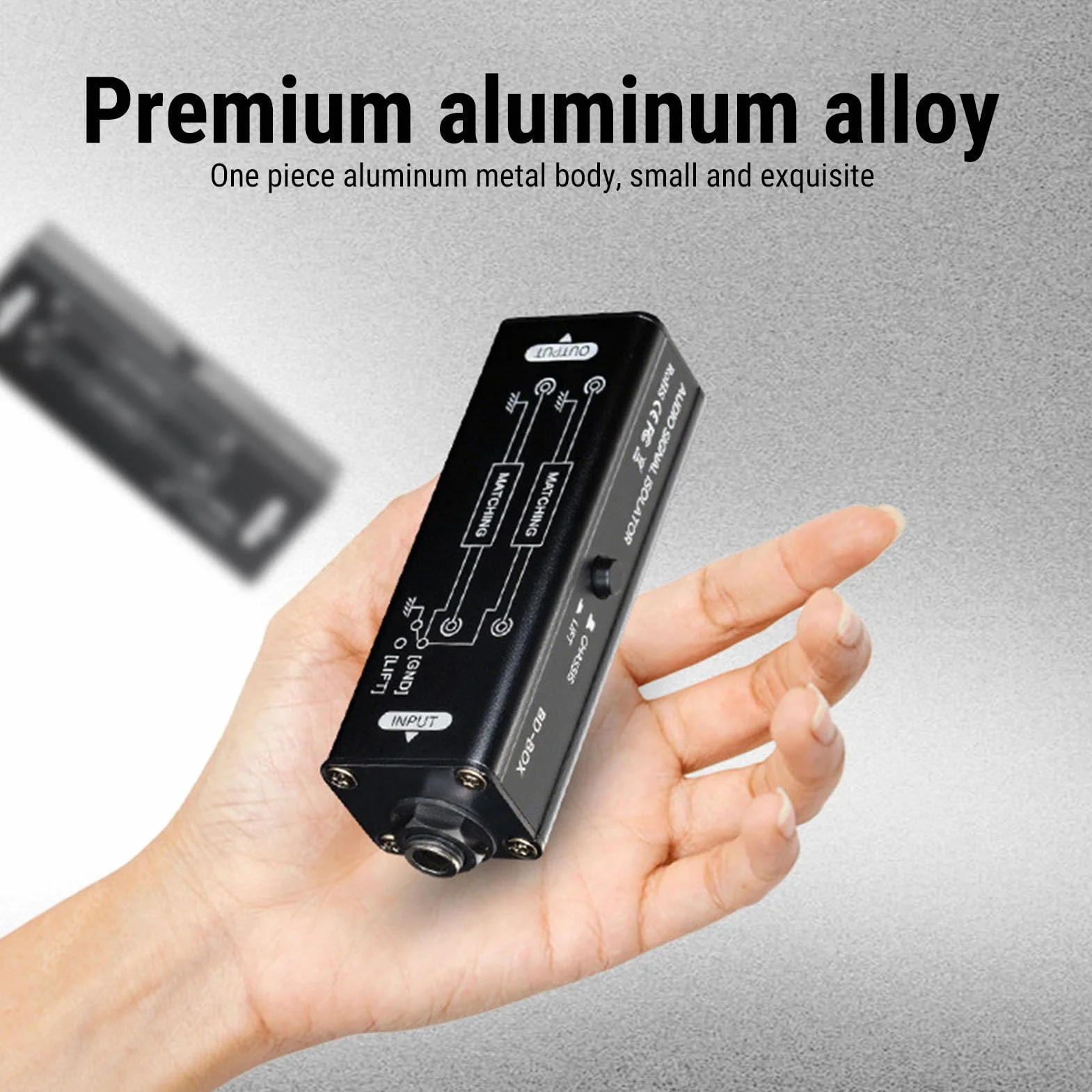 Elprico Audio Hum Eliminator, Aislador de Ruido de Bucle de Tierra, Filtro de Ruido de Aleación de Aluminio de 6.35 mm Pasivo