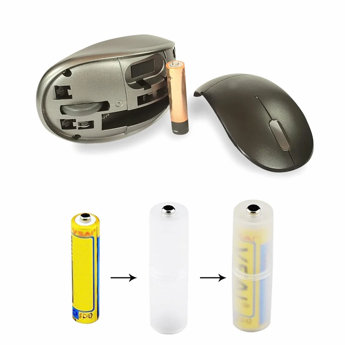 25 Pcs Batería Convertidor AAA a AA Soporte de Batería AAA Battery Holder para Hogar Viajes Aire Libre(50 * 14mm)